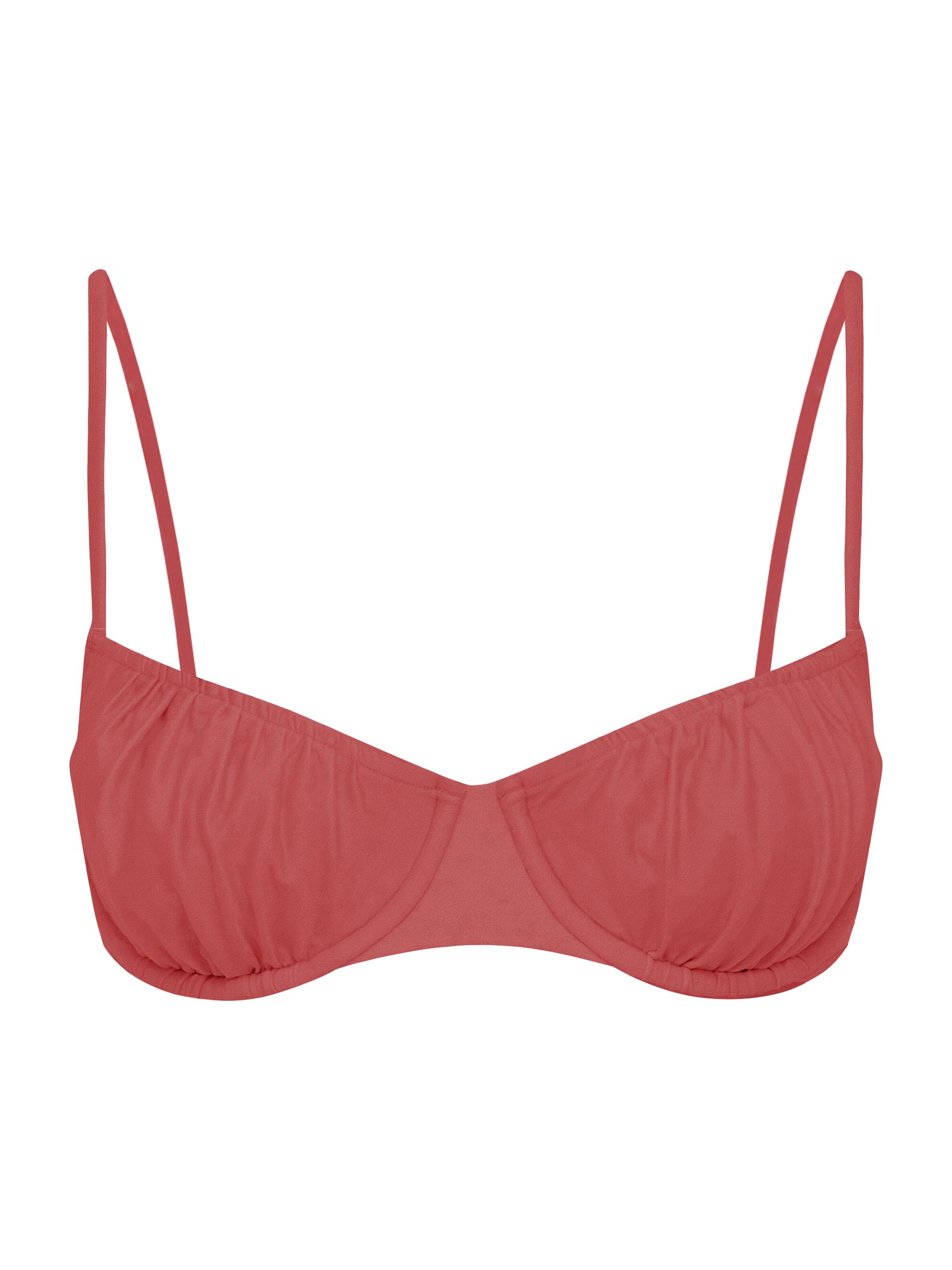 Peony Women's Tapestry Everlasting Ruched Balconette Bikini Top - Rose