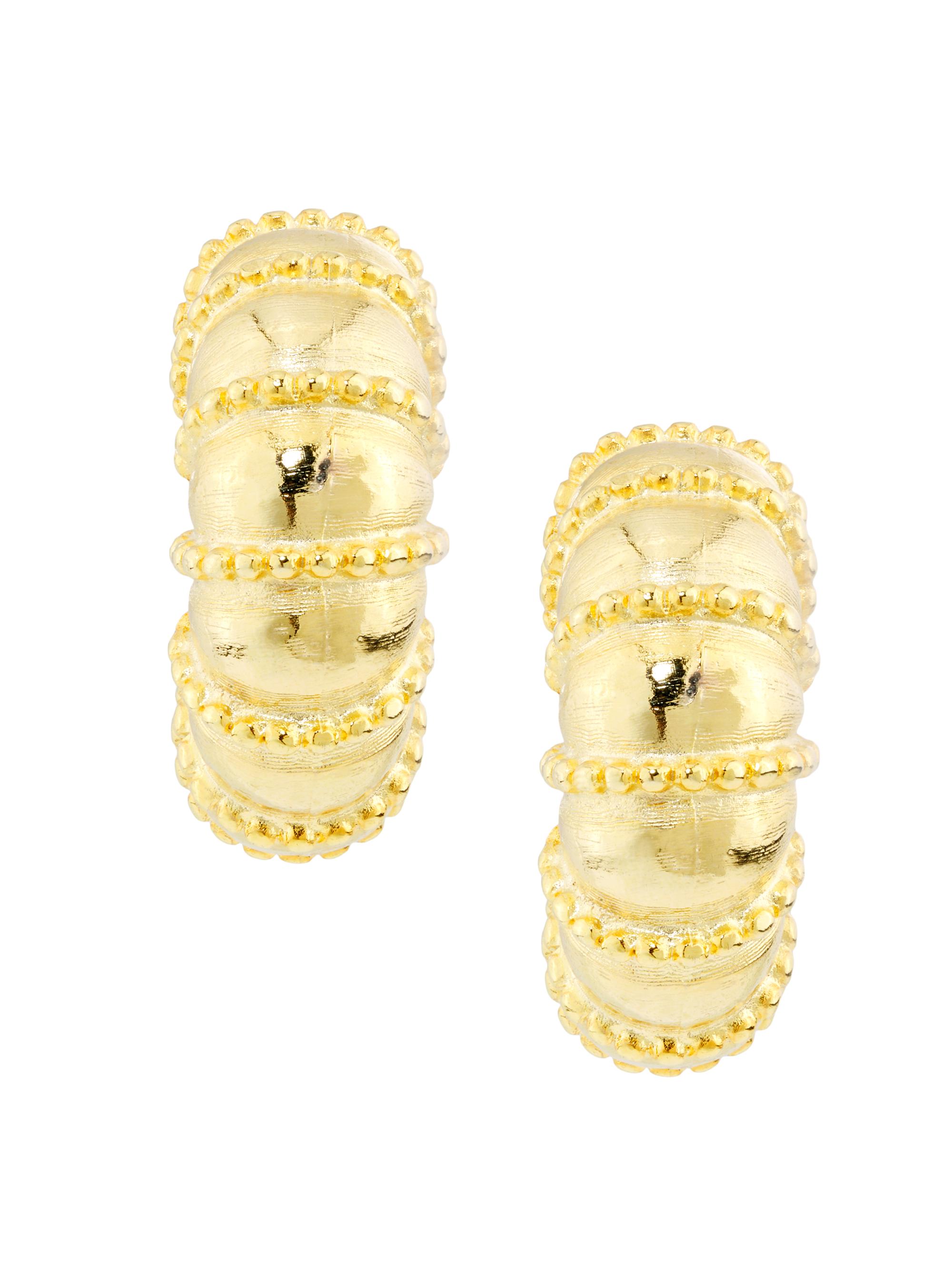 Kenneth Jay Lane Women's 22K-Gold-Plated Clip-On Hoop Earrings - Gold