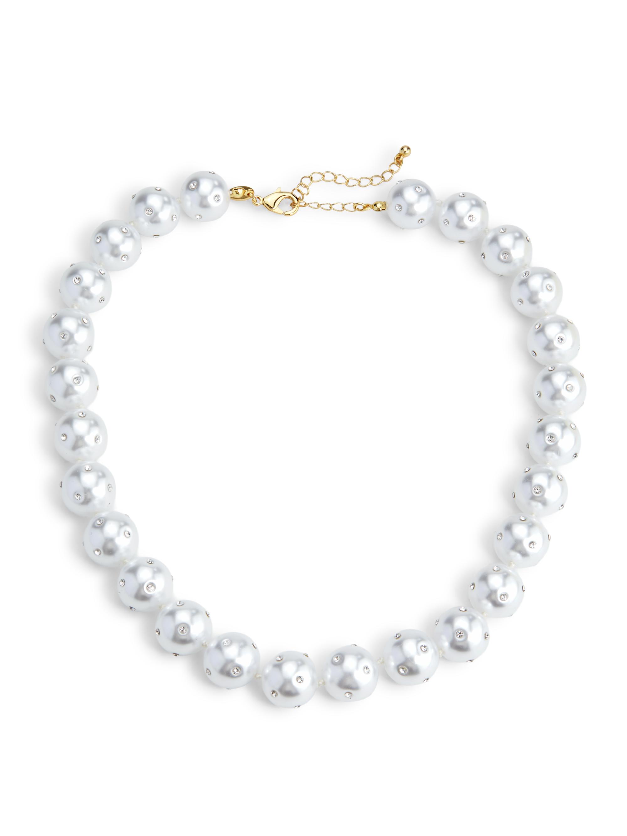 Kenneth Jay Lane Women's Goldtone, Imitation Pearl & Glass Crystal Beaded Necklace - Gold