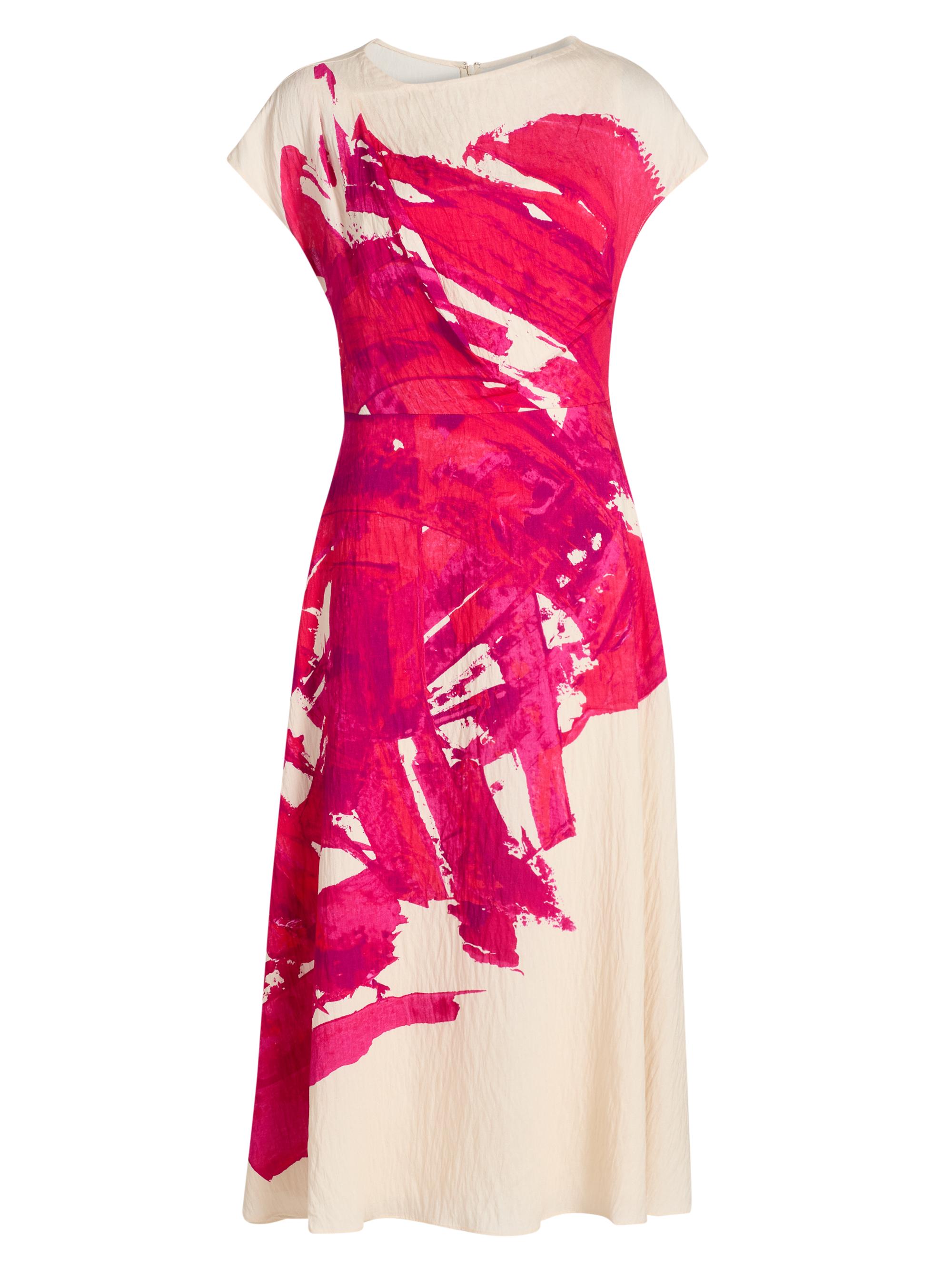 Teri Jon by Rickie Freeman Women's Crinkled Printed Dress - Fuschia Multi