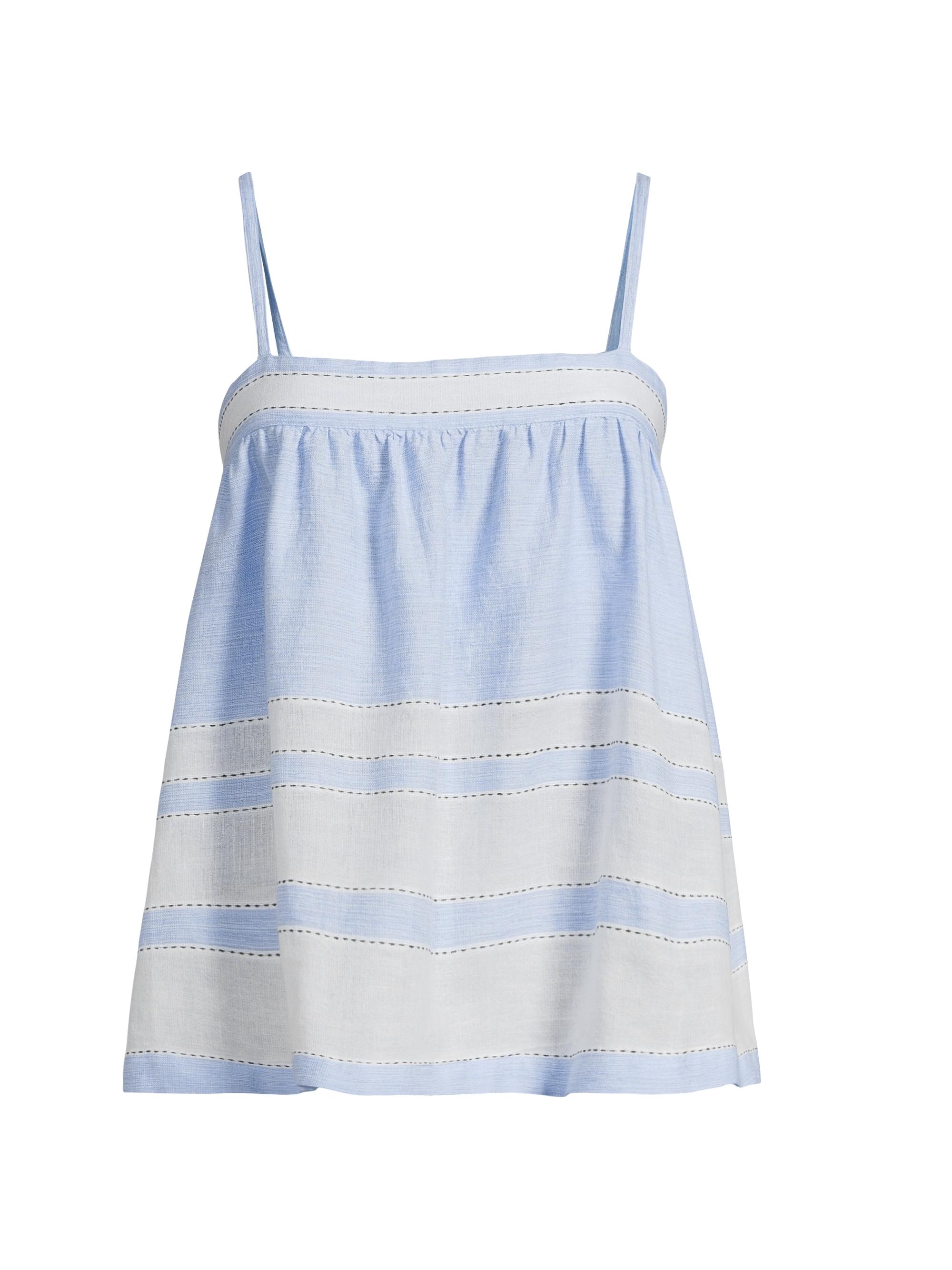 lemlem Women's Thea Handwoven-Jacquard Cotton-Blend Tank - Debre Sky