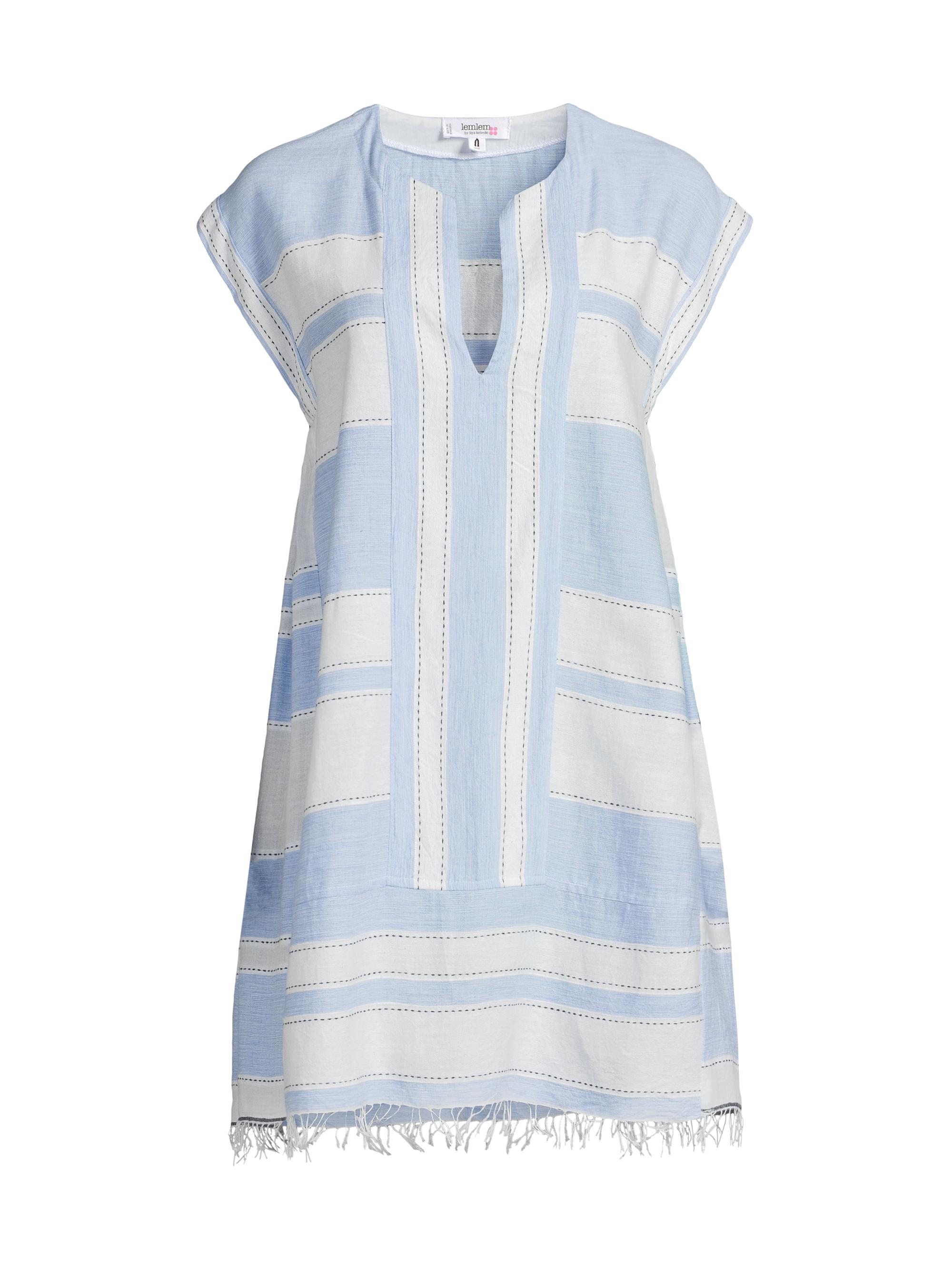 lemlem Women's Elina Jacquard Caftan - Debre Sky