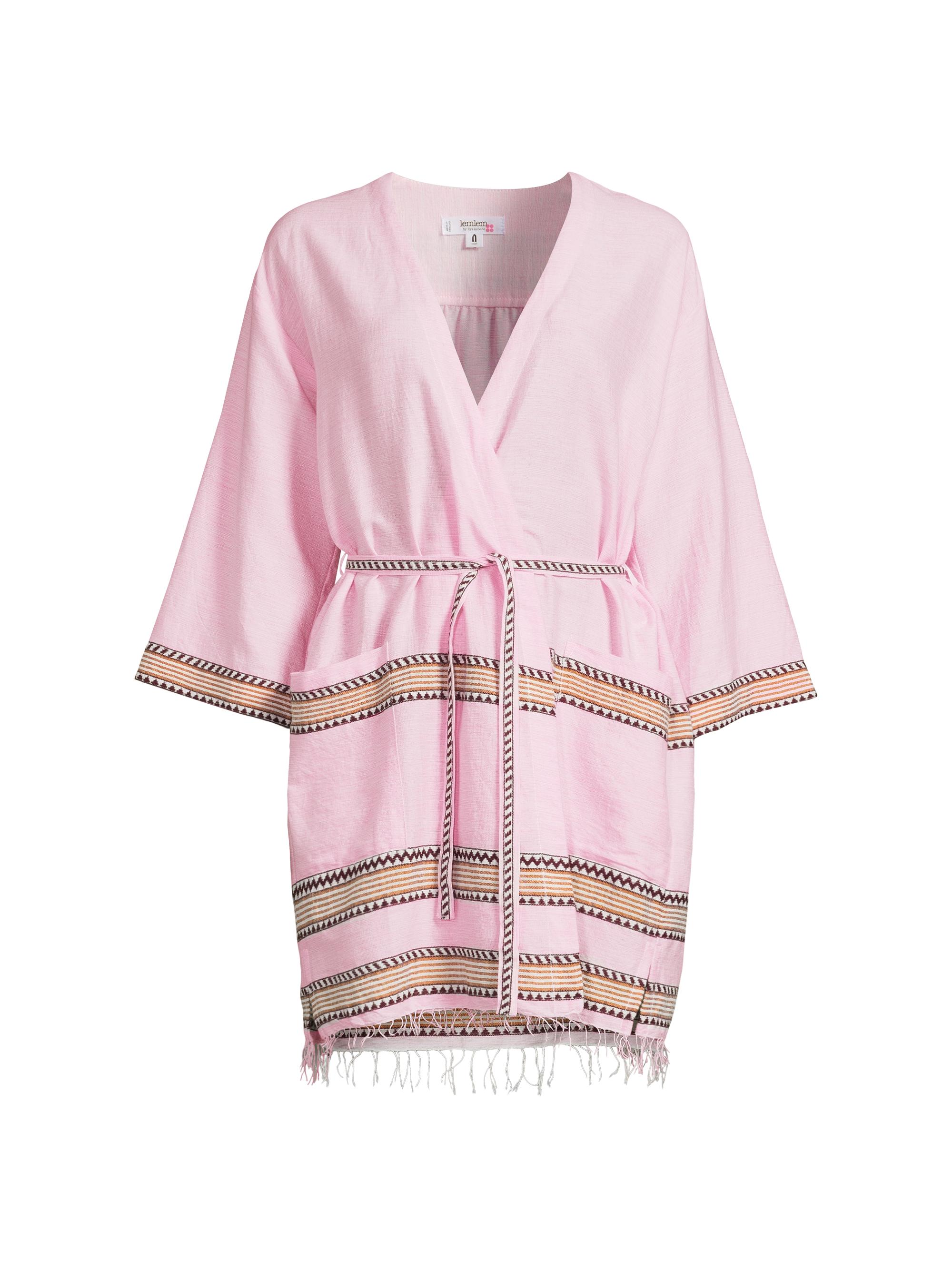 lemlem Women's Imani Striped Cotton-Blend Robe - Munit Pink