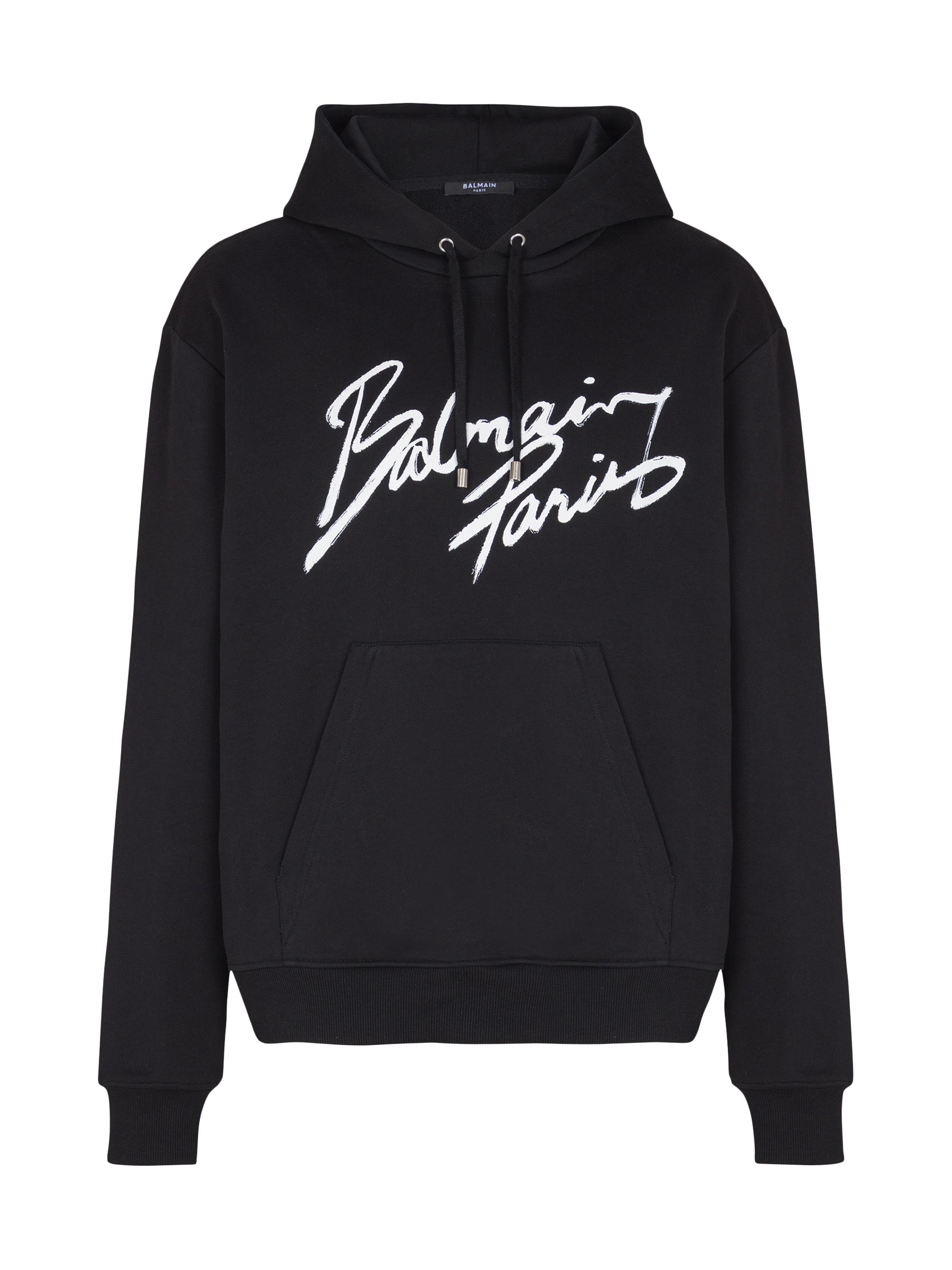 Balmain Logo-Embroidered Cotton Hoodie | Saks Fifth Avenue