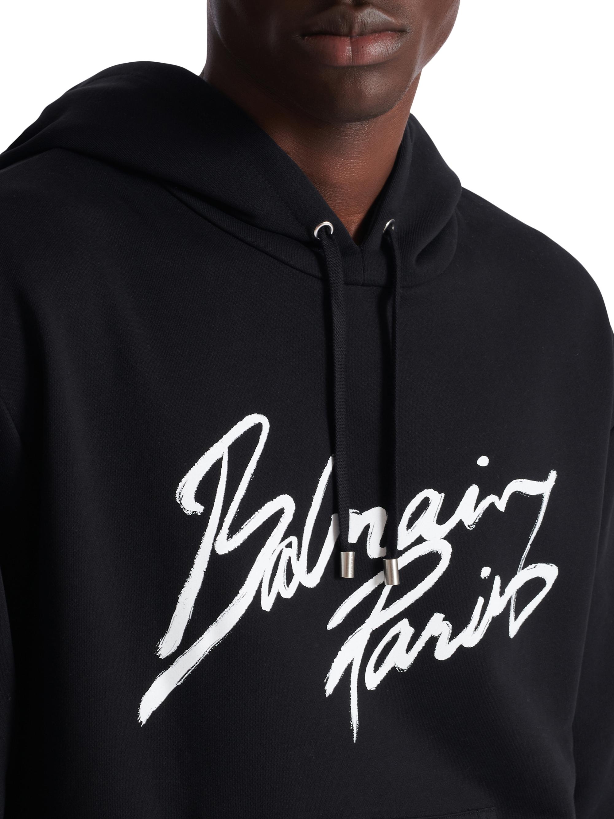 Balmain Logo Script Hoodie | Saks Fifth Avenue