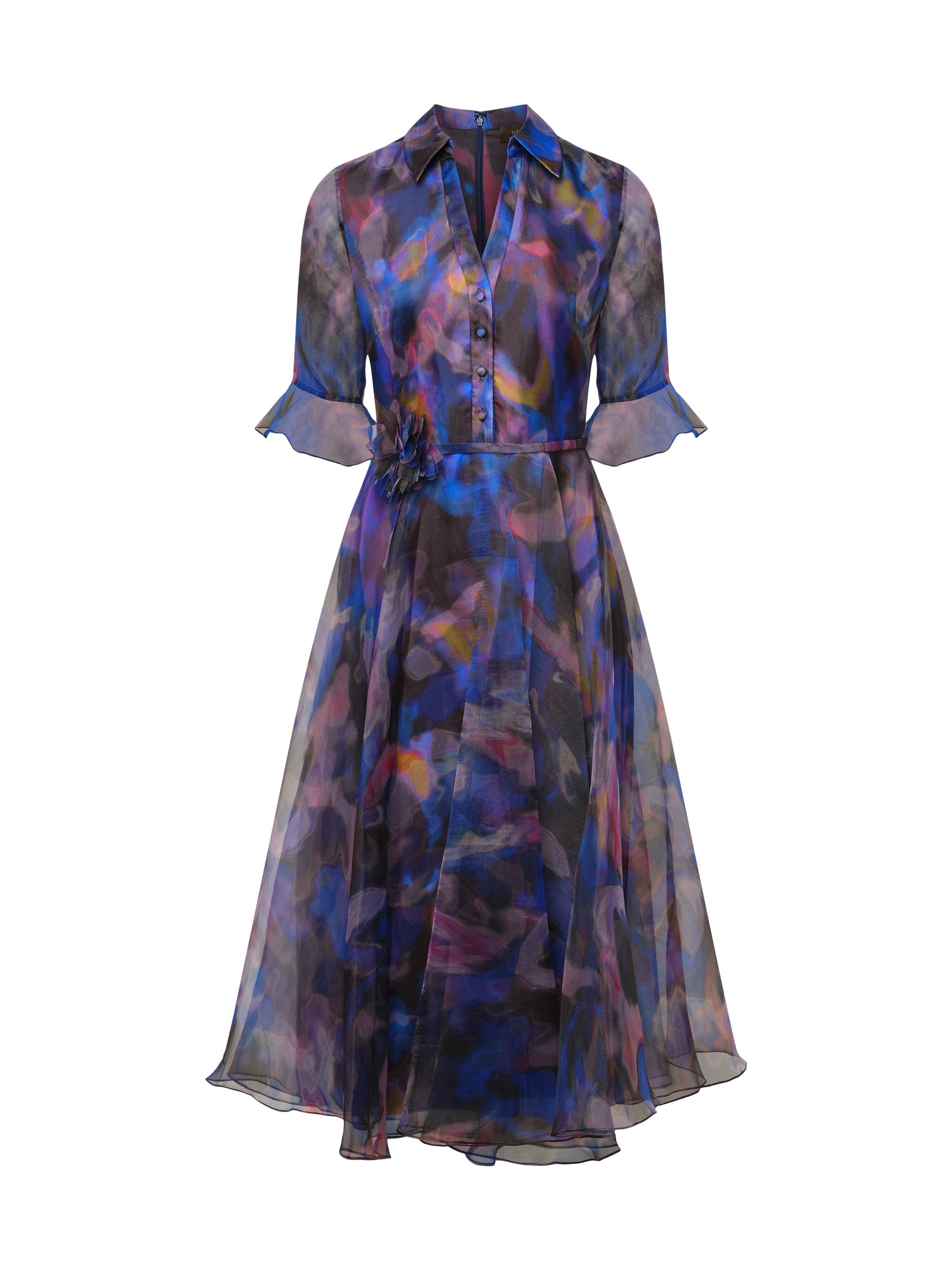 theia ellie crinkle calf-length a-line midi-dress Ellie A Line Midi Dress main image 1