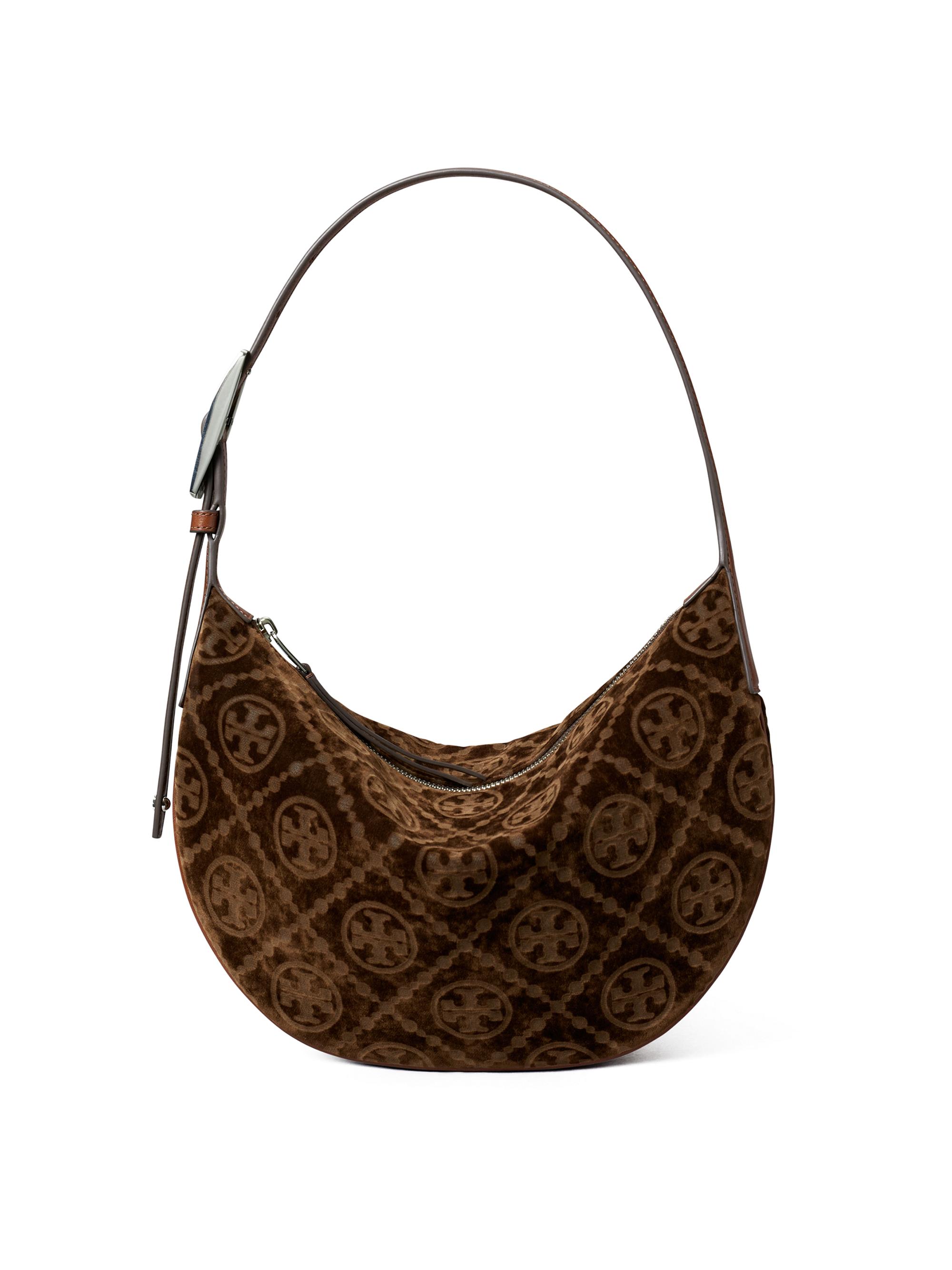 Tory Burch Women's  T Monogram Textured Shoulder Bag - Sun Beige