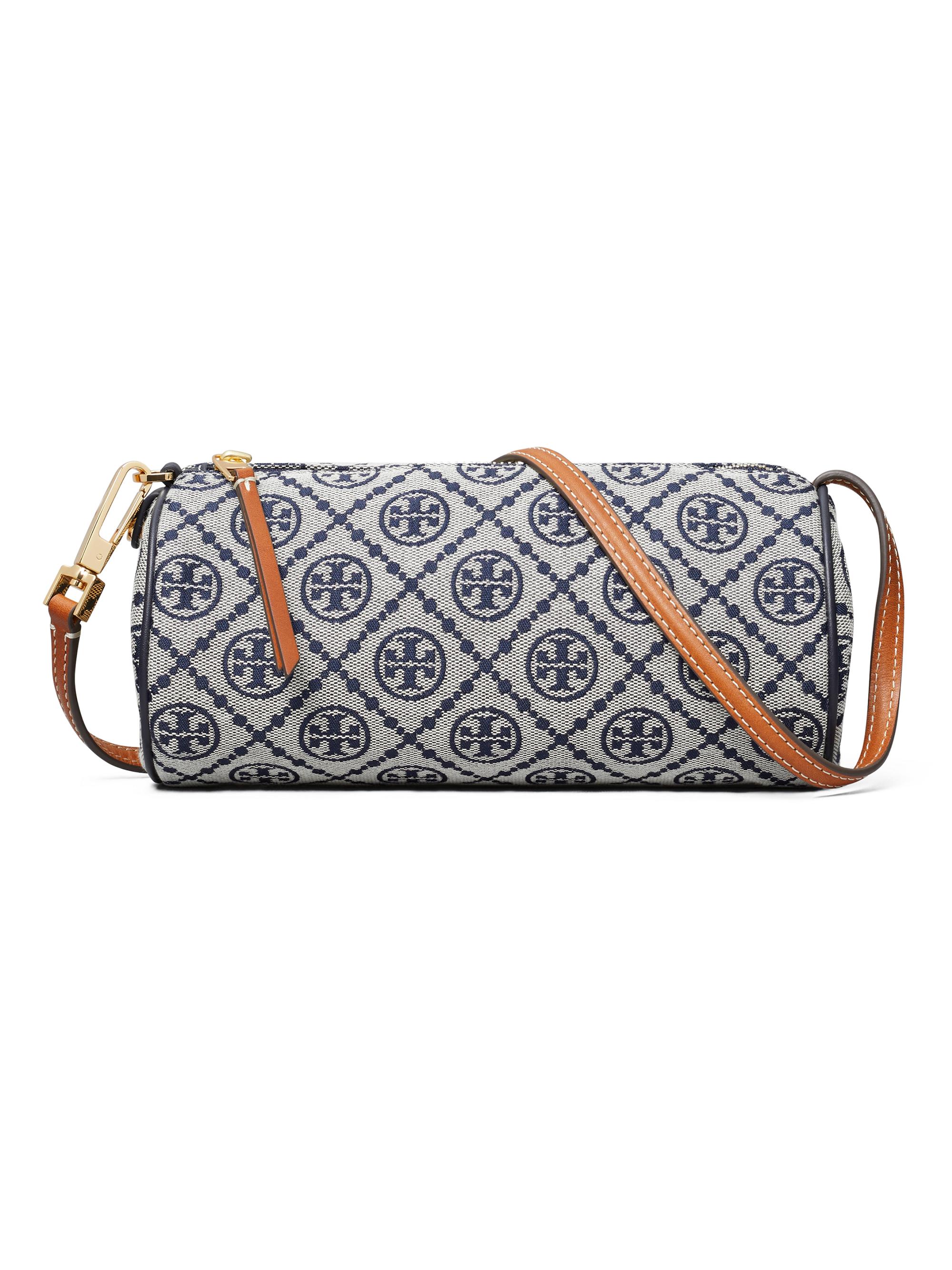 Tory Burch Women's T Monogram Printed Cylinder Bag - Tory Navy