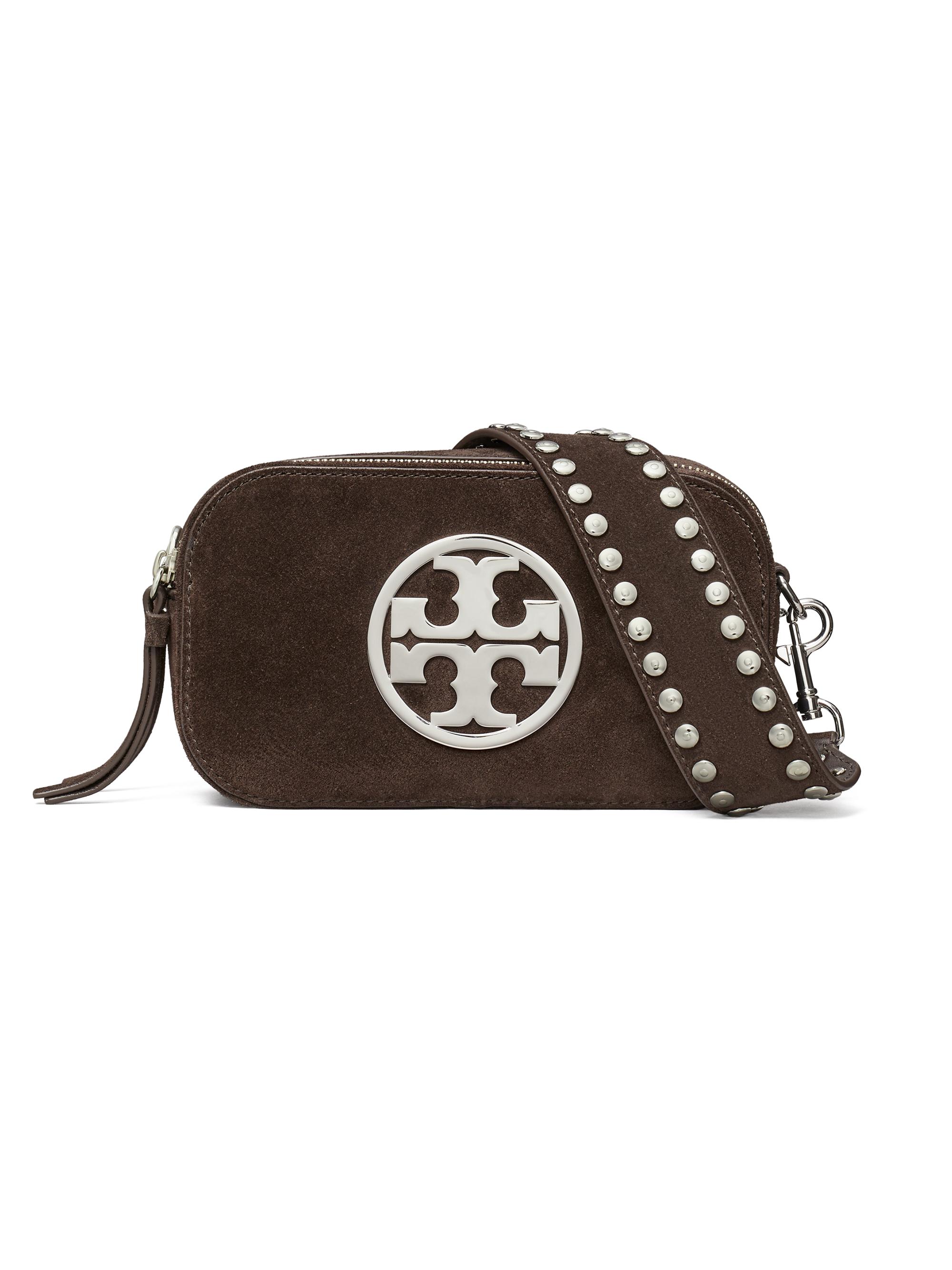 Tory Burch Women's Mini Miller Logo Suede Crossbody Bag - Shadow Oak
