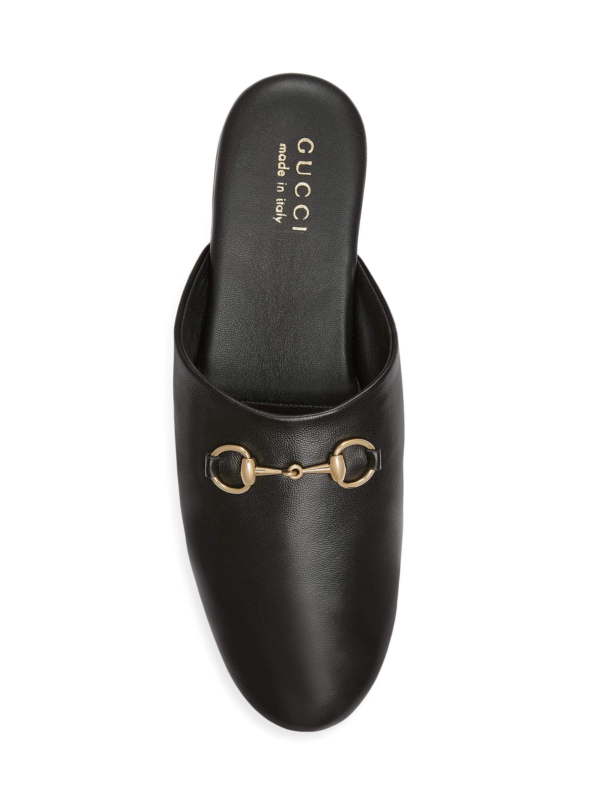 Gucci Annette Horsebit Leather Mules | Saks Fifth Avenue