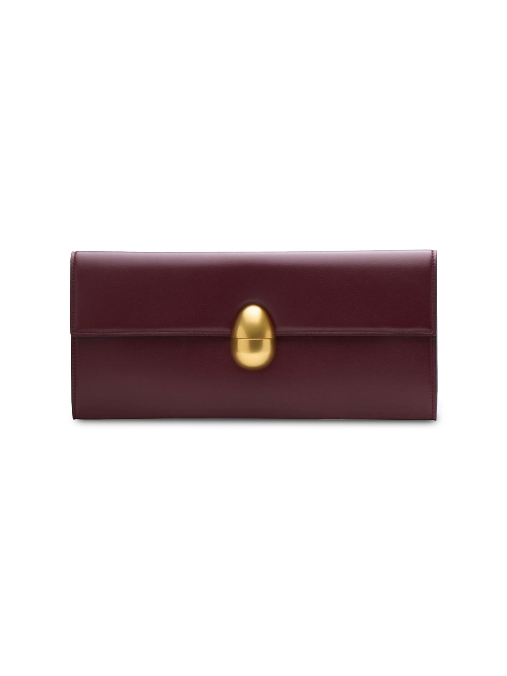 Neous Women's Modern Evening Phoenix Leather Clutch - Burgundy