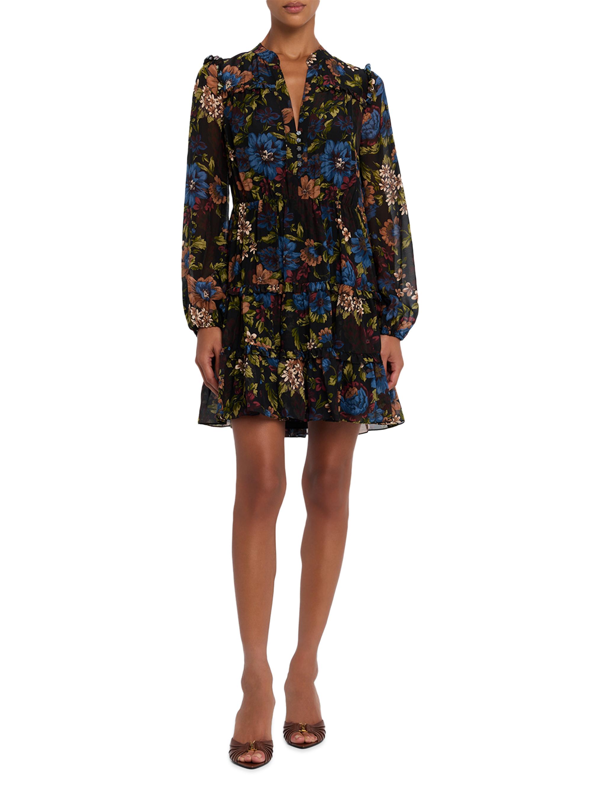 veronica beard silk mini dress Veronica Beard Mirabel Silk Mini Dress | Dark Hunter Green Multi