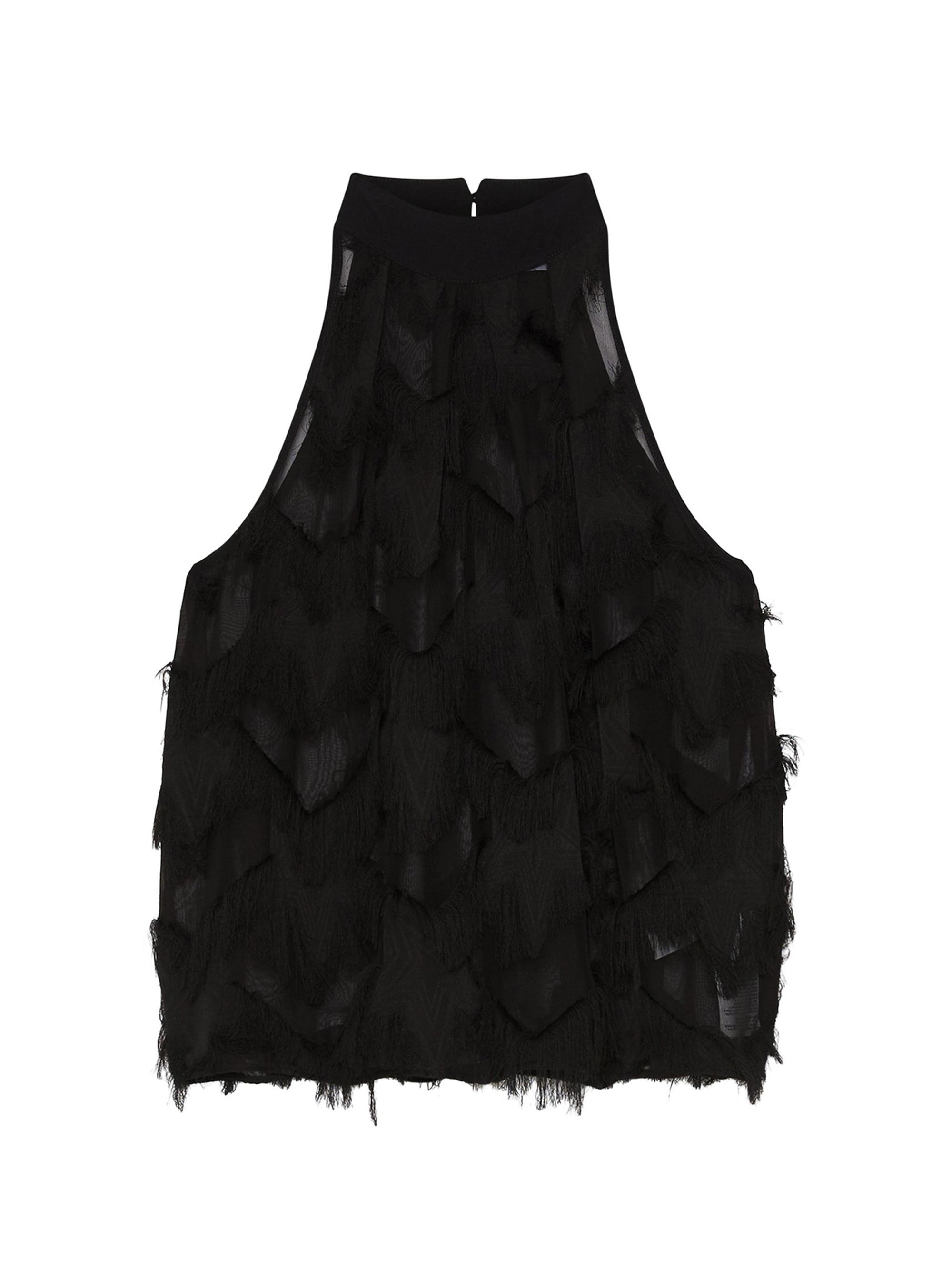 Marella Women's Sleeveless Fil Coupé Top - Black