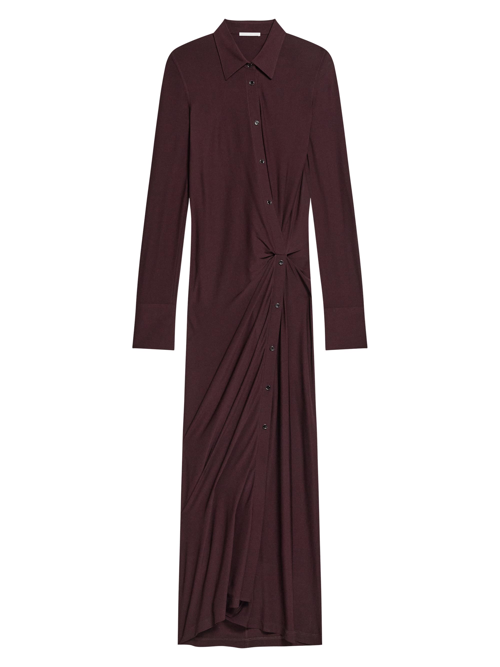 Helmut Lang Women's Twisted Maxi-Shirtdress - Mahogany