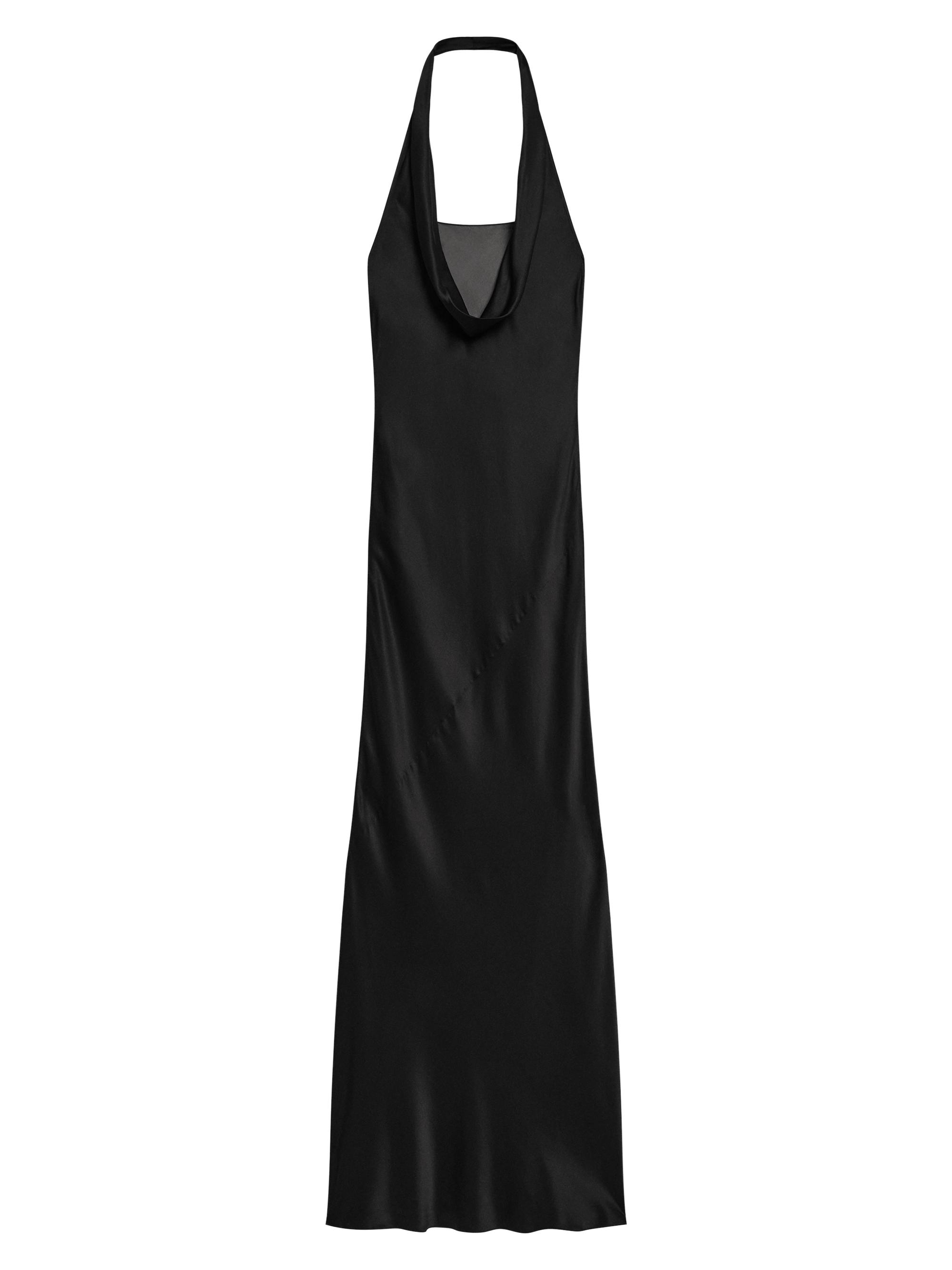 Helmut Lang Women's U-Neck Silk Satin Maxi Dress - Black