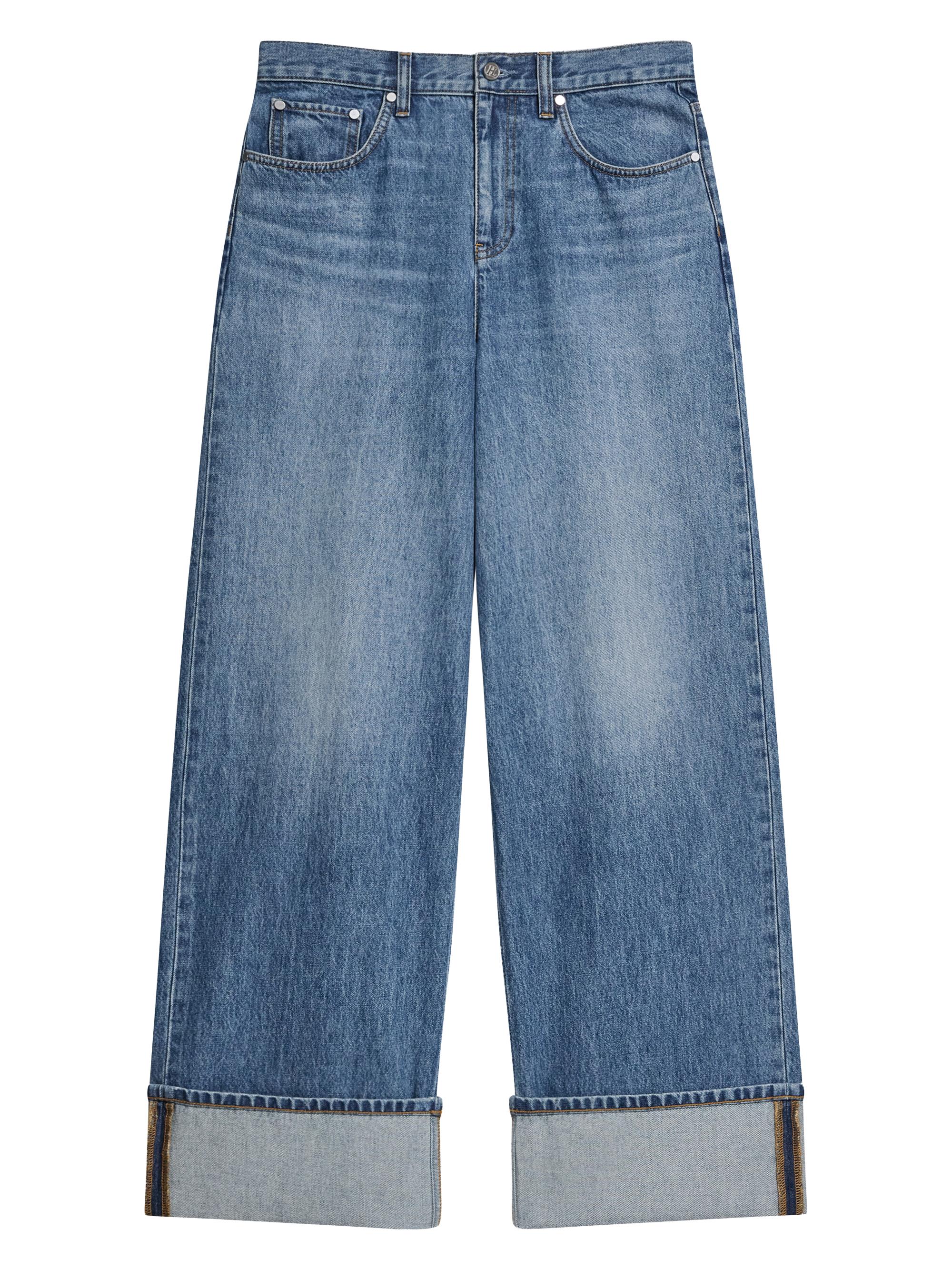 Helmut Lang Cropped Wide-Leg Painted Jeans | Saks Fifth Avenue