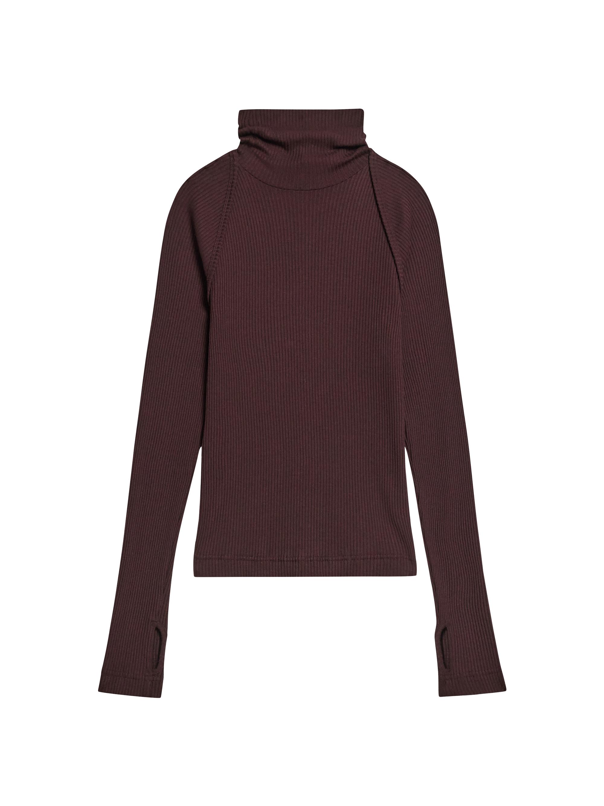 Helmut Lang Women's Layered Ribbed Sweater - Mahogany