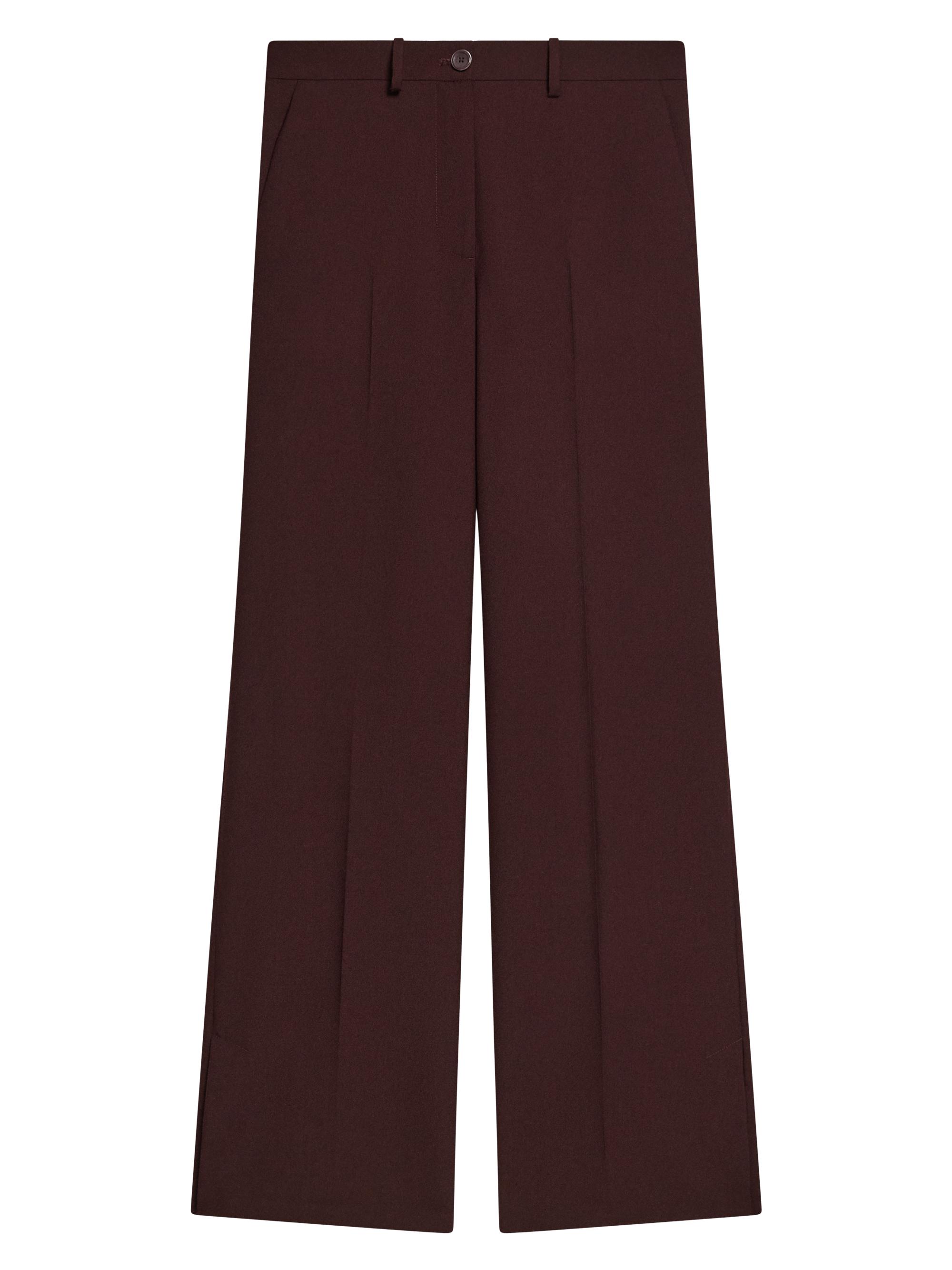 Helmut Lang Women's Vented Pleat-Front Virgin Wool Trousers - Mahogany