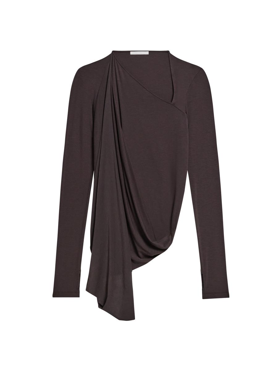 Helmut Lang Draped Asymmetric Long-Sleeve Top | Saks Fifth Avenue
