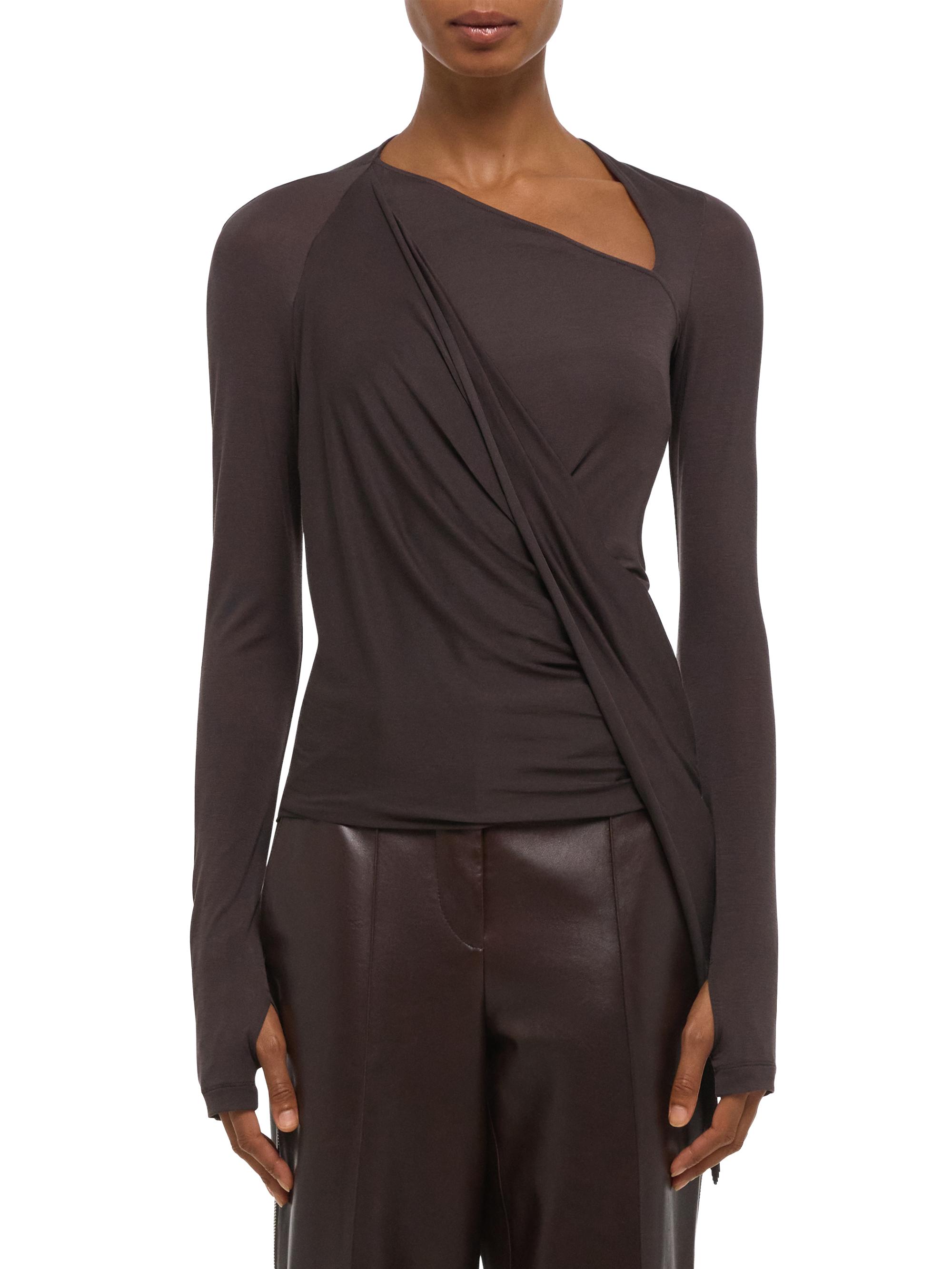 Helmut Lang Draped Asymmetric Long-Sleeve Top | Saks Fifth Avenue