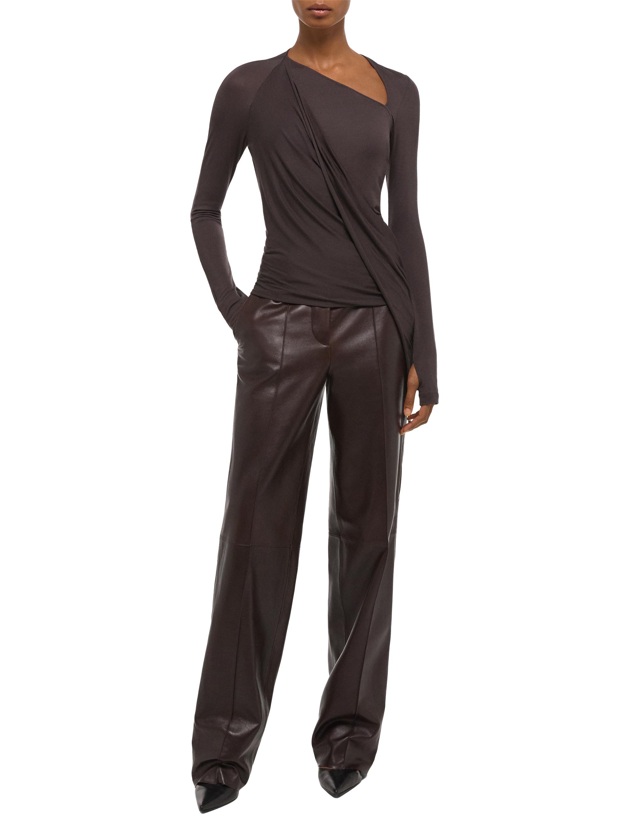Helmut Lang Draped Asymmetric Long-Sleeve Top | Saks Fifth Avenue