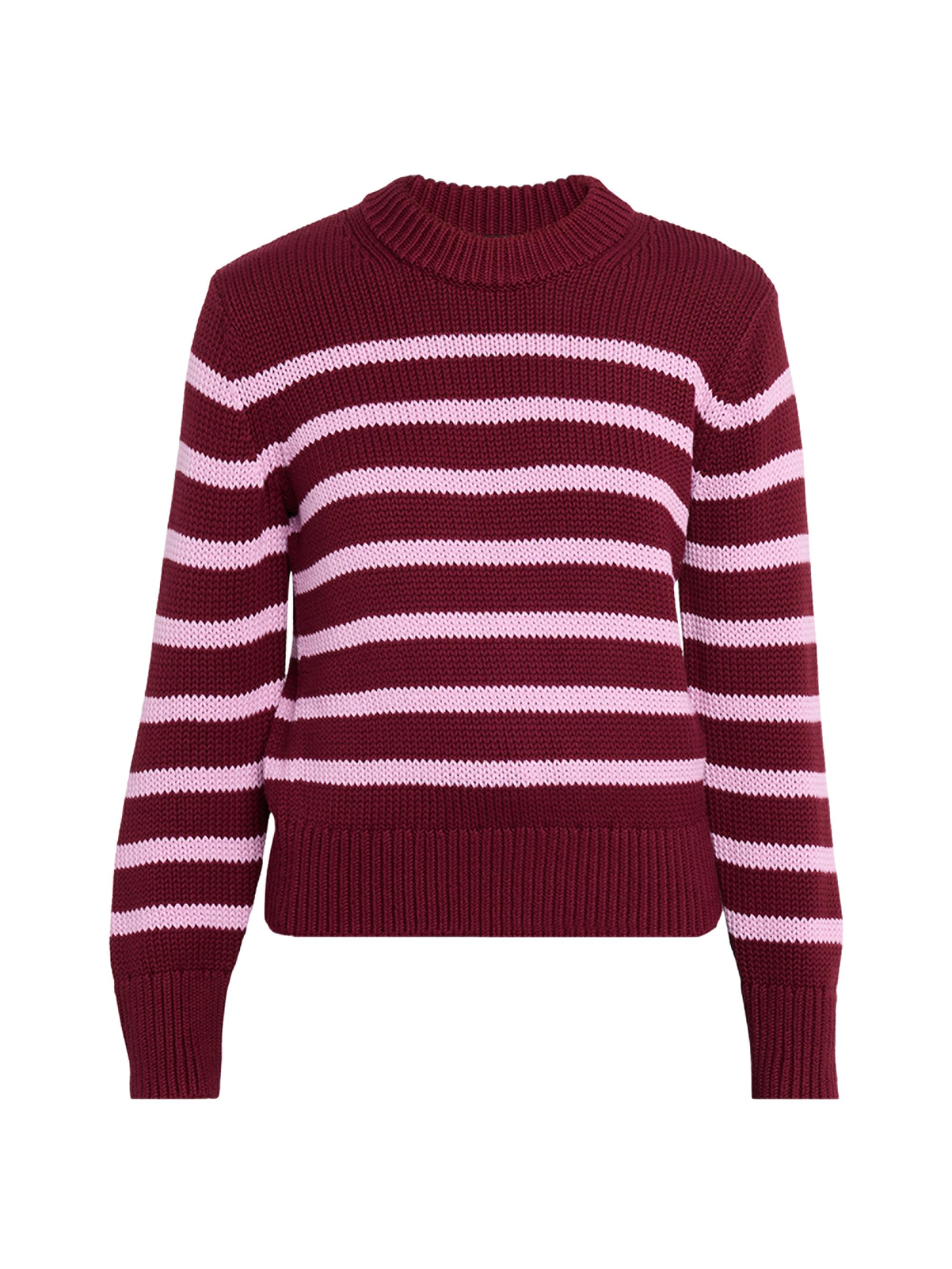 Rails Women's Alise Striped Cotton Crewneck Sweater - Mulberry