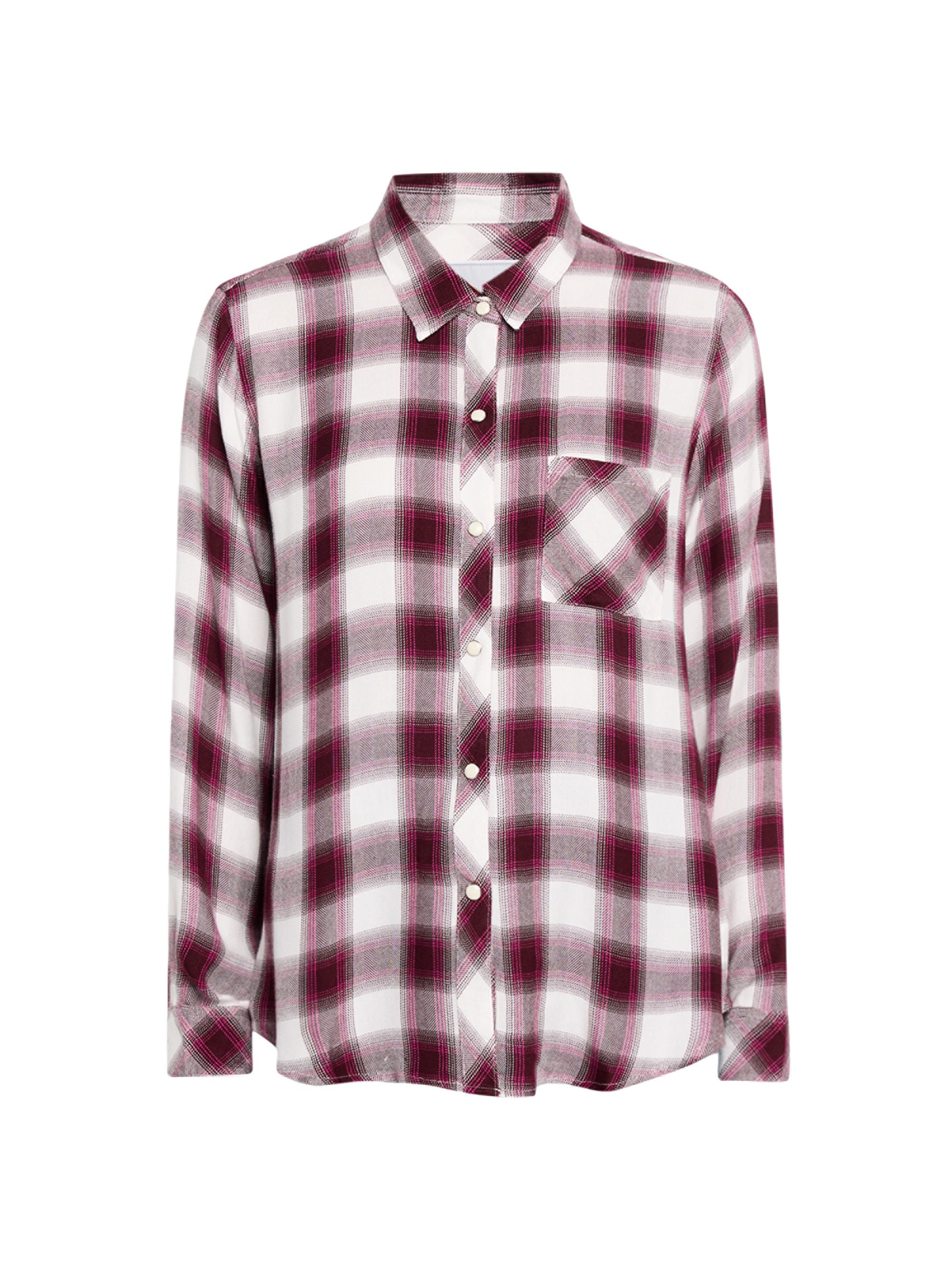 Rails Women's Hunter Plaid Snap-Front Long-Sleeve Shirt - Raspberry