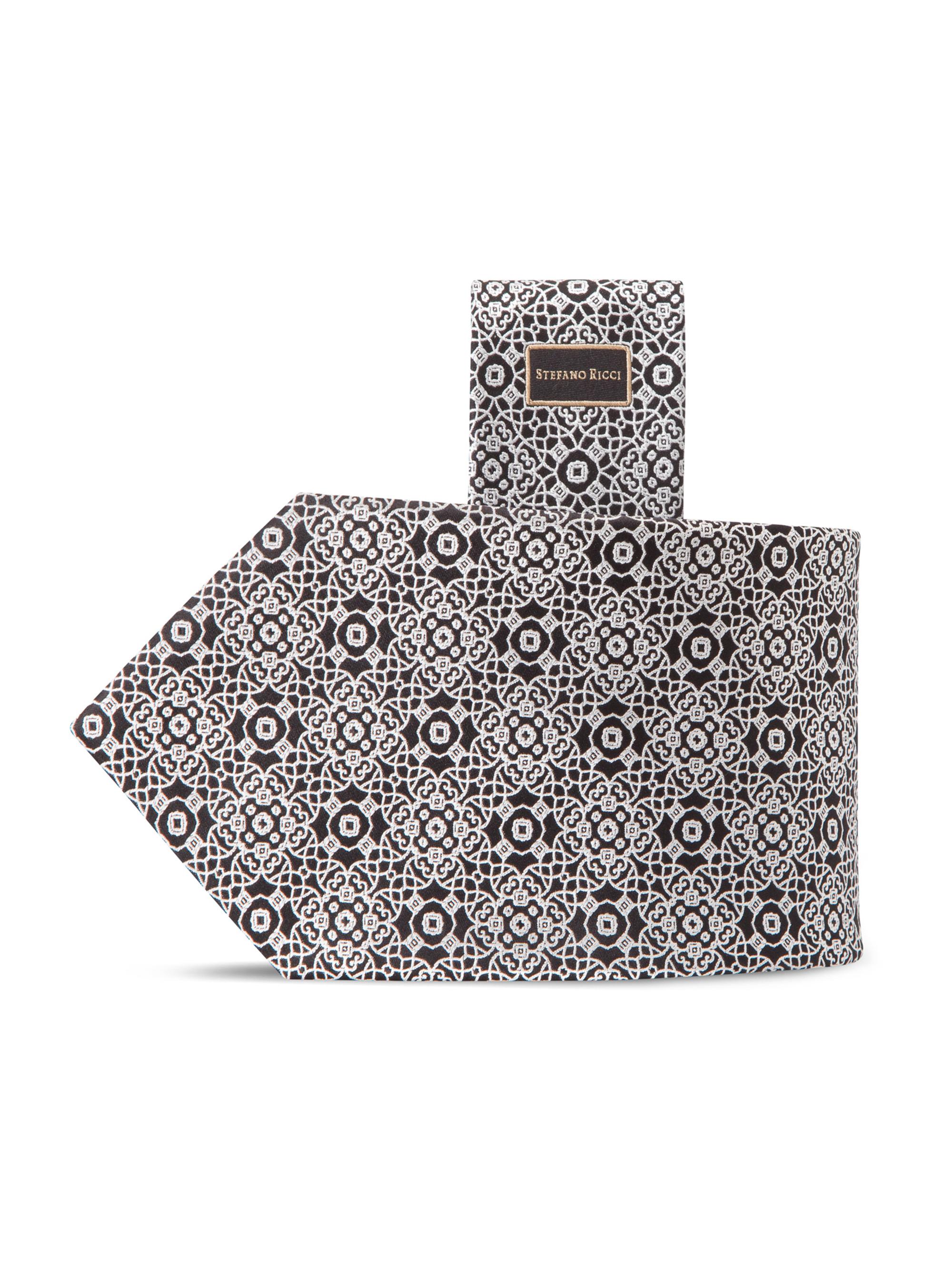 Stefano Ricci Men's Luxury Tie - Open White And Black