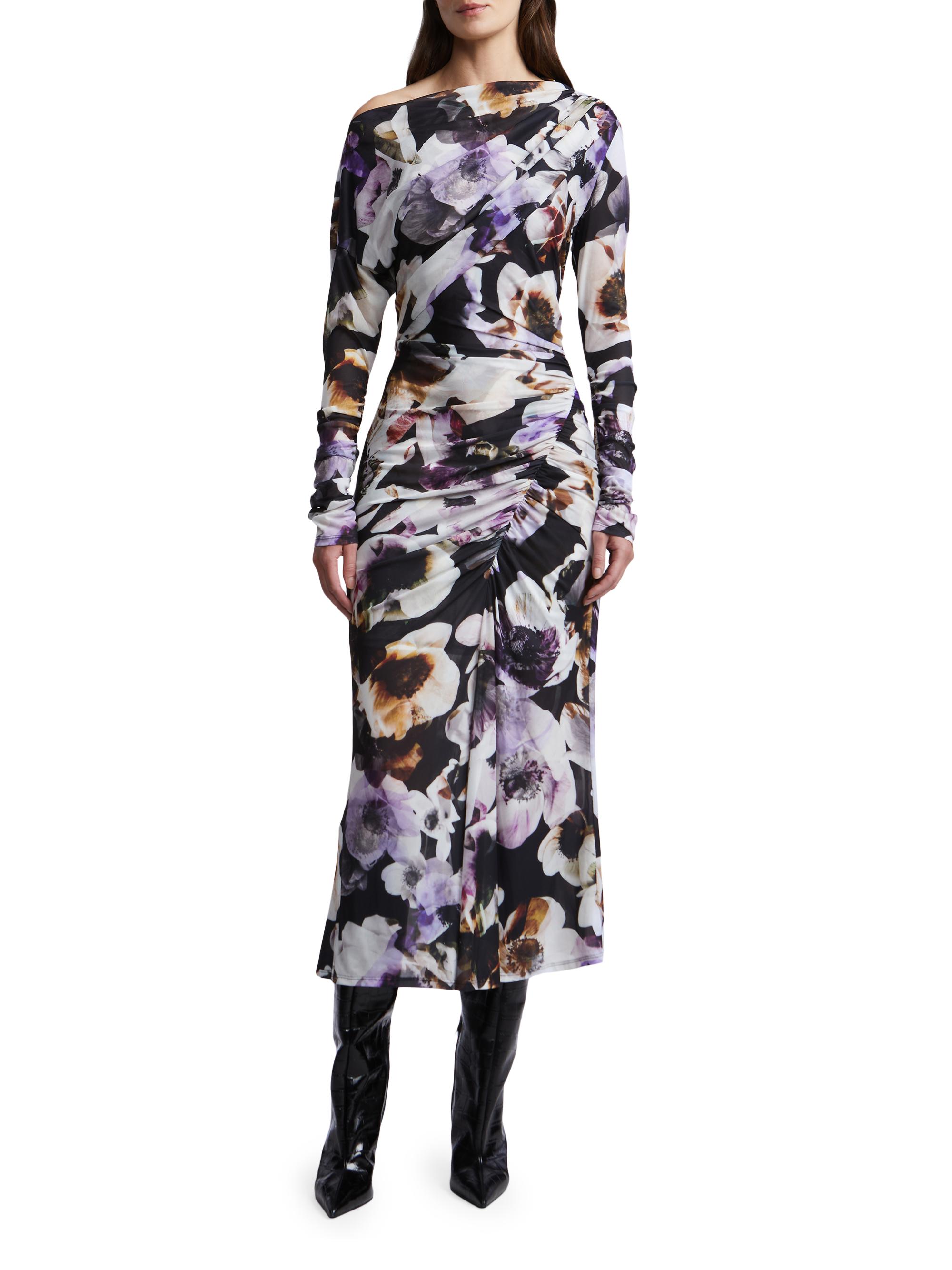 BCBGMAXAZRIA Women's Isla Floral Ruched Midi-Dress - Secret Garden Print | Thumbnail 3