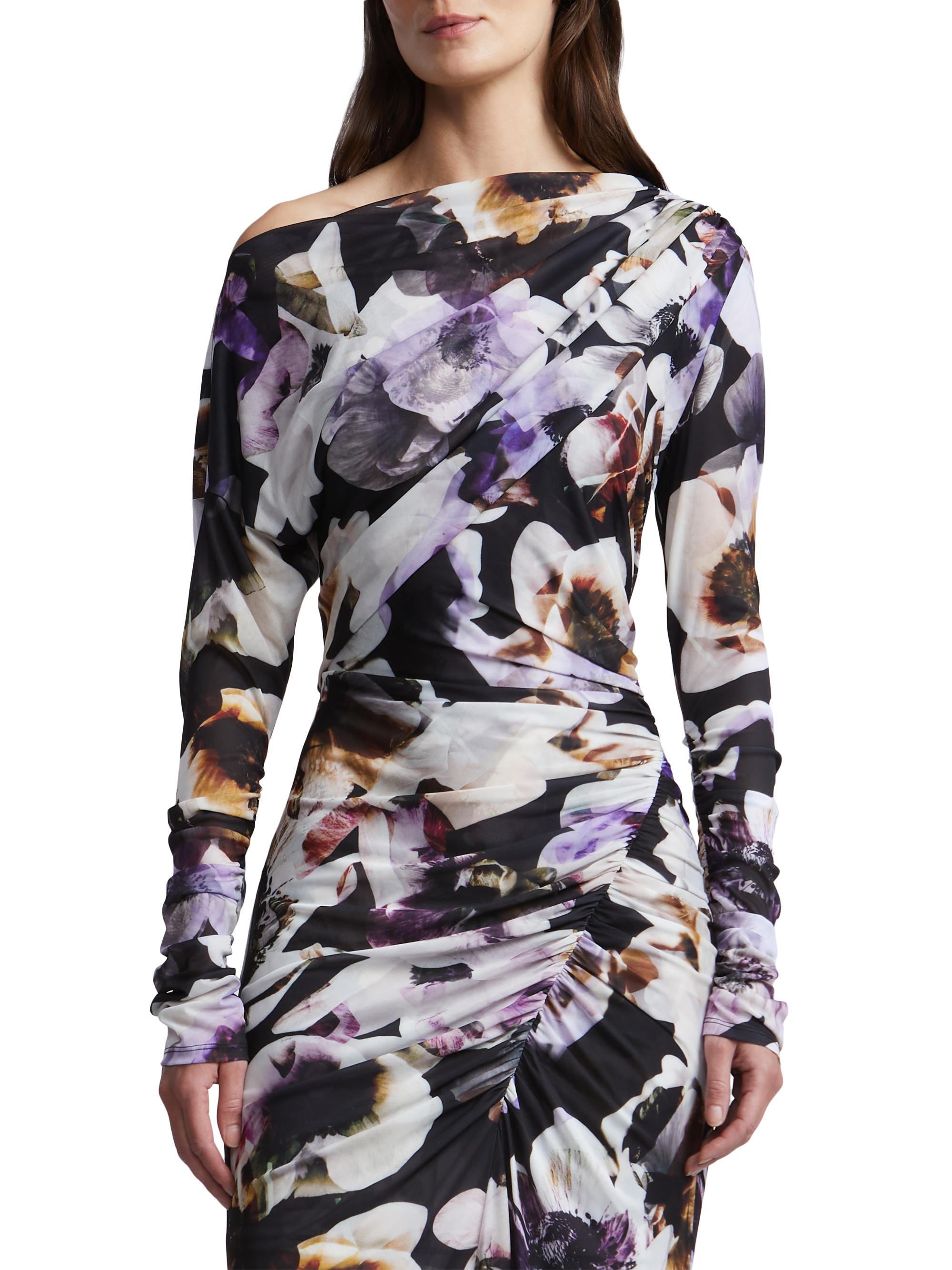 BCBGMAXAZRIA Women's Isla Floral Ruched Midi-Dress - Secret Garden Print | Thumbnail 6