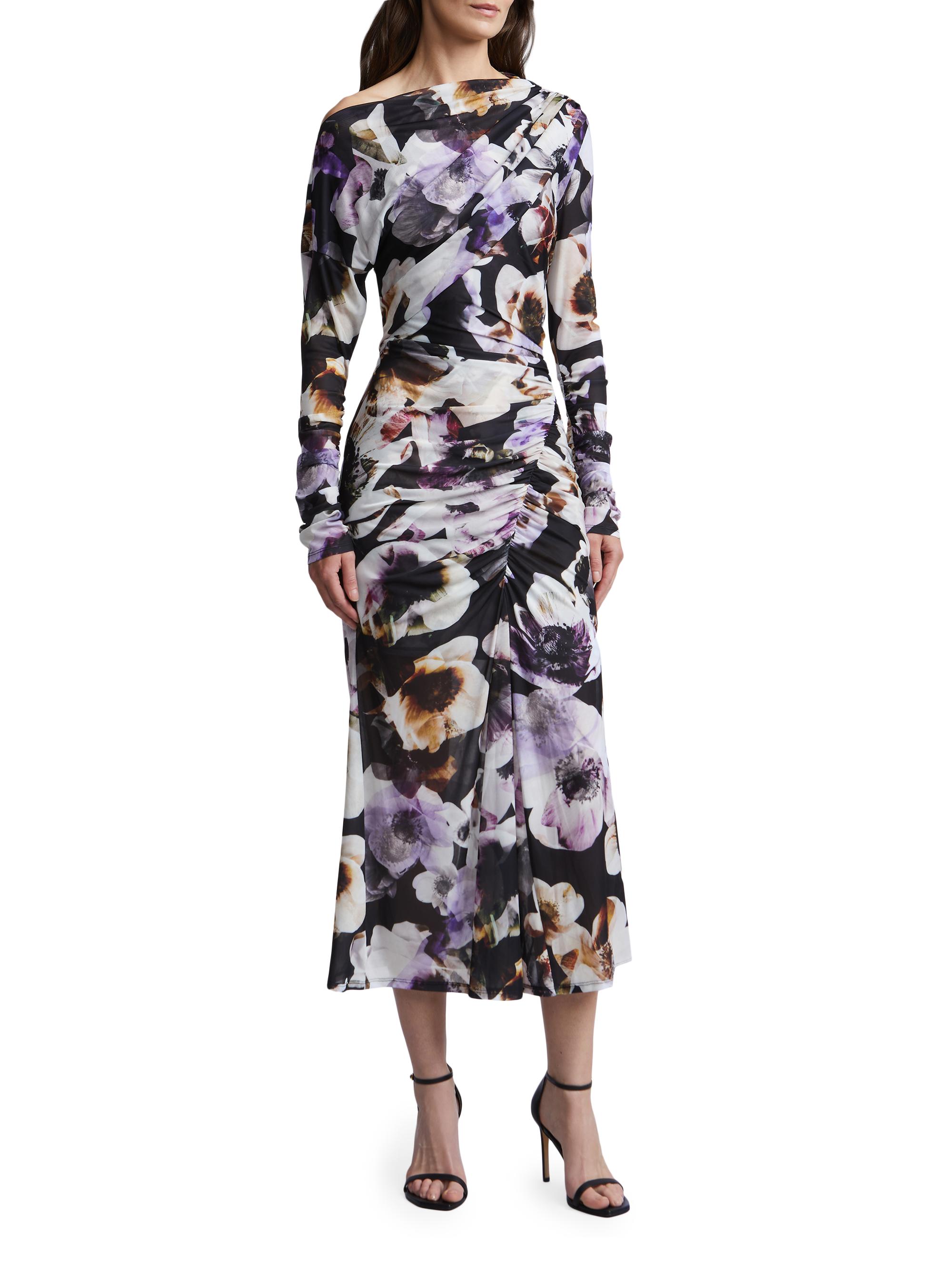 BCBGMAXAZRIA Women's Isla Floral Ruched Midi-Dress - Secret Garden Print | Thumbnail 2
