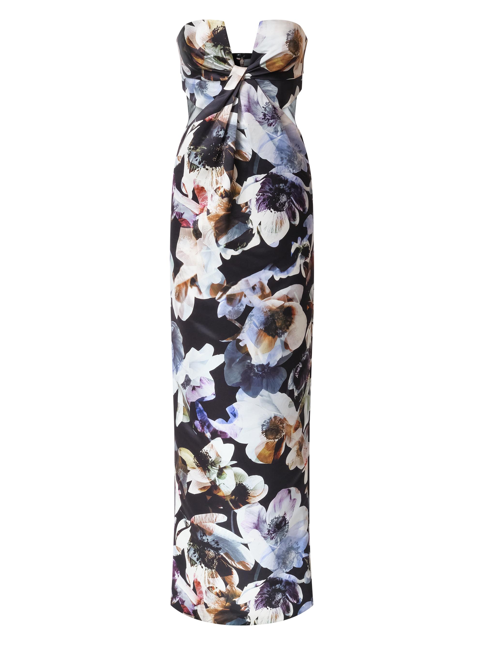 BCBGMAXAZRIA Women's Roslyn Floral Strapless Column Gown - Secret Garden Print