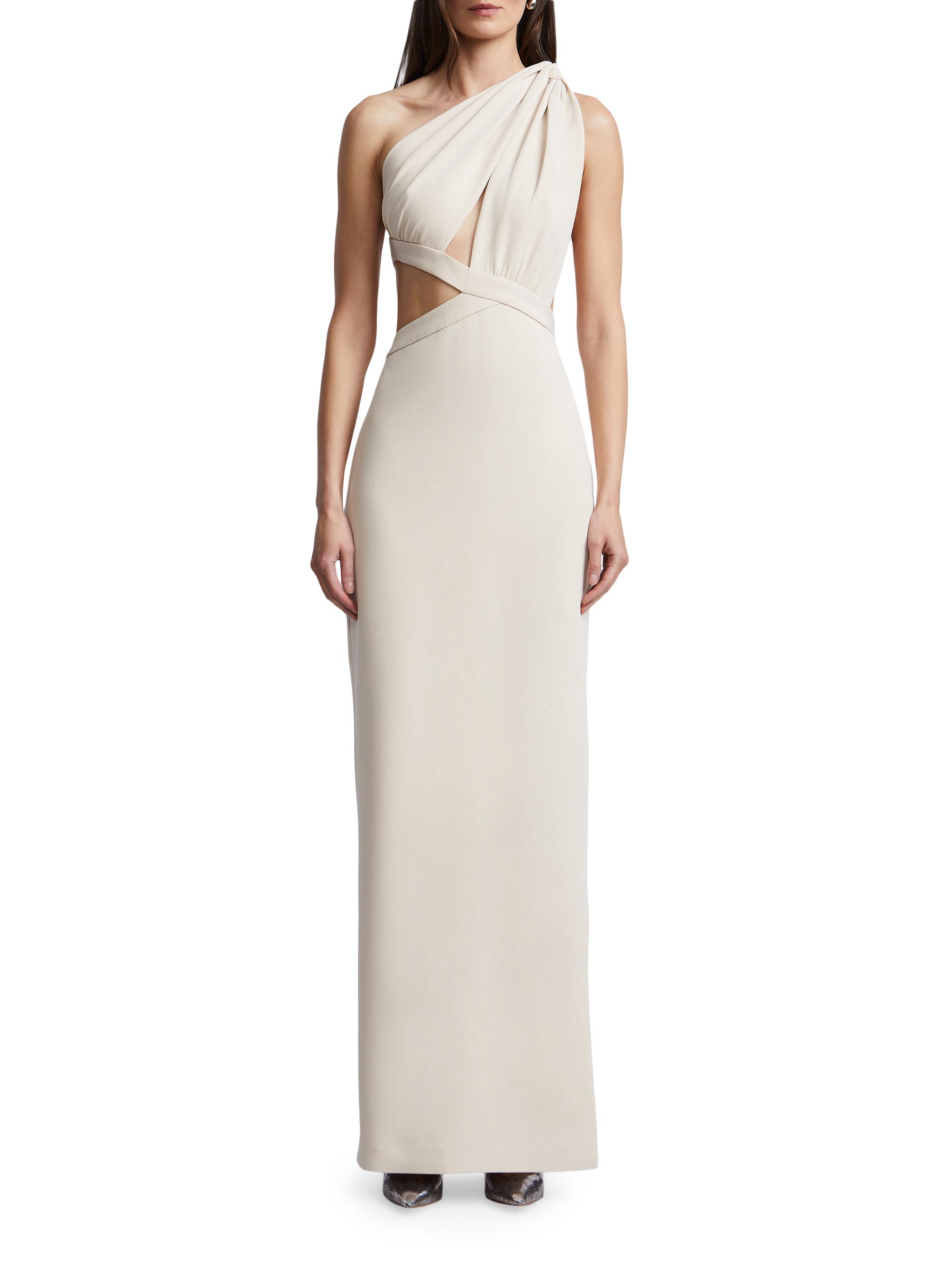BCBGMAXAZRIA Women's Selene One-Shoulder Cut Out Gown - French Grey | Thumbnail 2