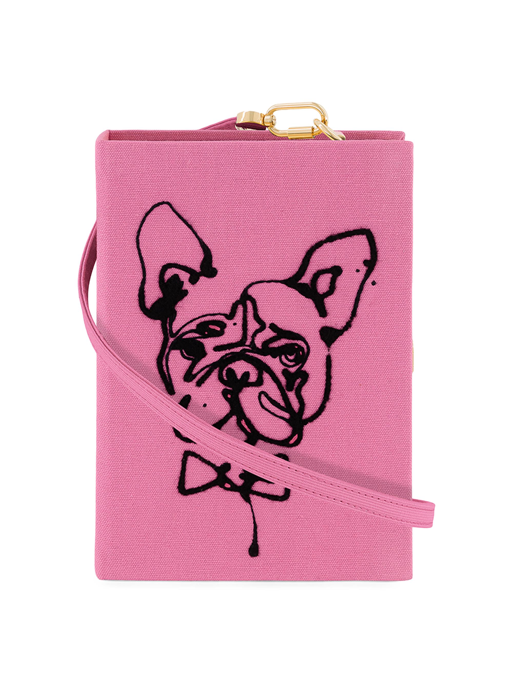 Olympia Le Tan Women's Frenchie Strapped Book Clutch - Latim Pink
