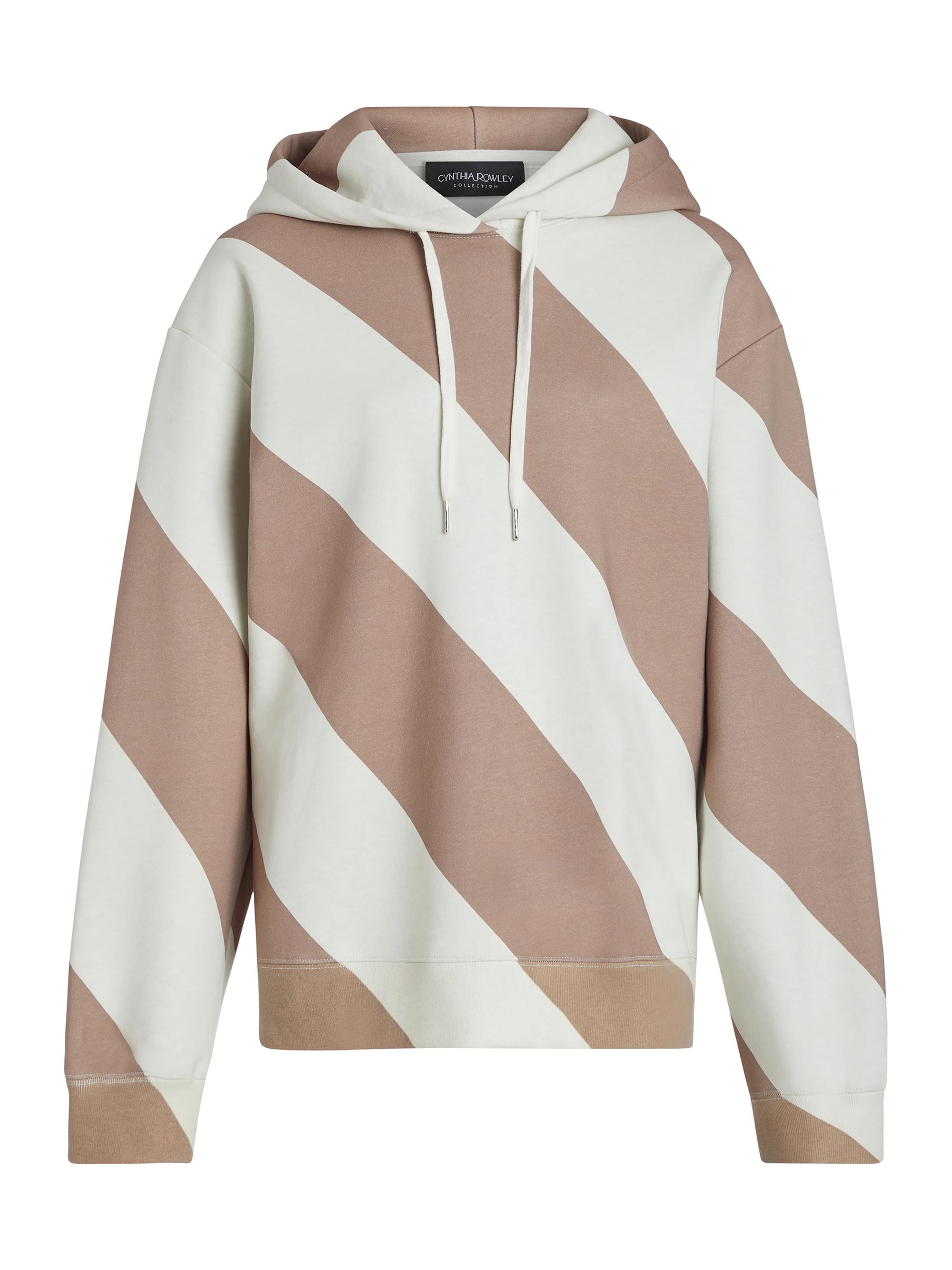 Cynthia Rowley Women's Drew Striped Hoodie - Camel White