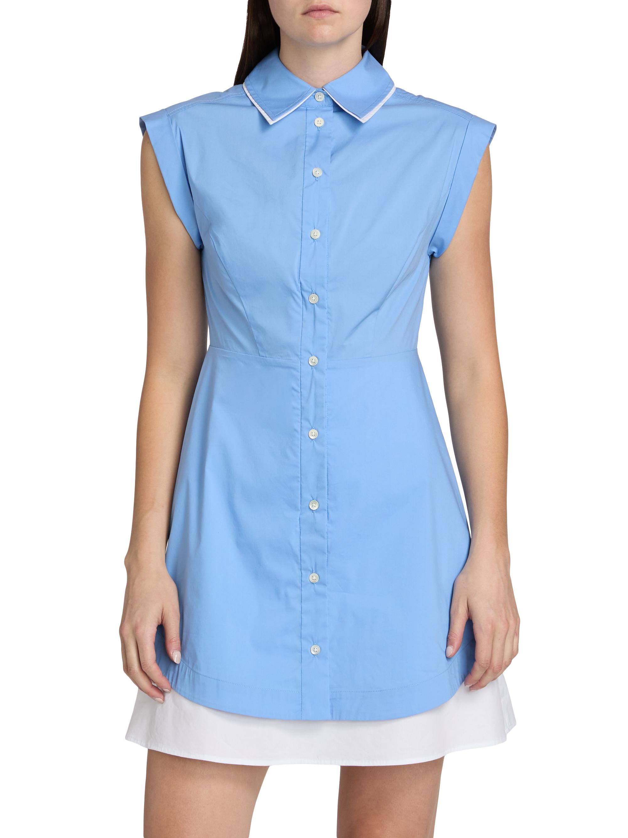 Veronica Beard Westcott Cotton-Blend Mini-Shirtdress | Saks Fifth