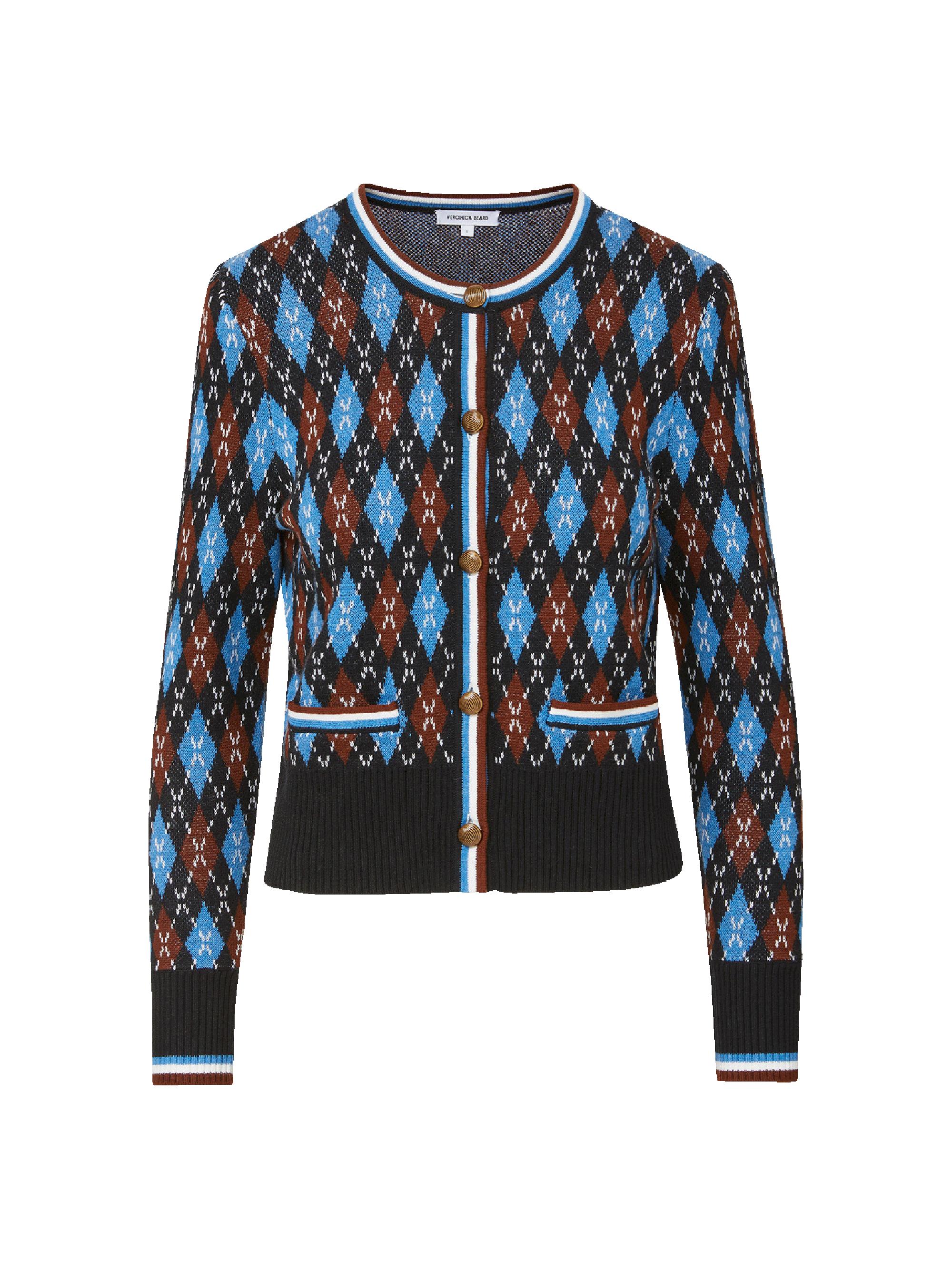 Veronica Beard Christina Fair Isle-Inspired Alpaca-Blend Cardigan