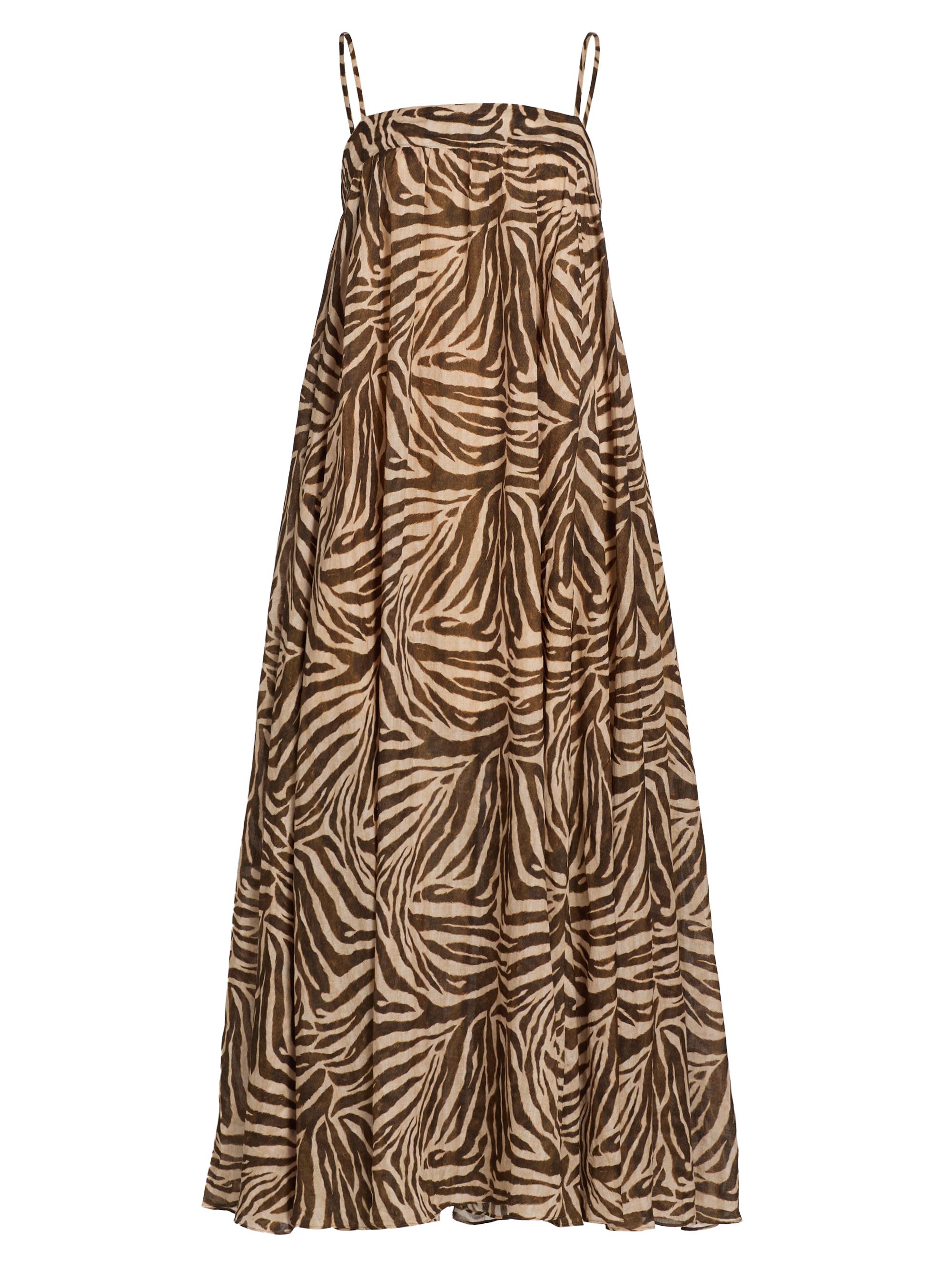 Women’s Wanderlust Zebra-Print Cotton Maxi Dress – Zebra – Size 4
