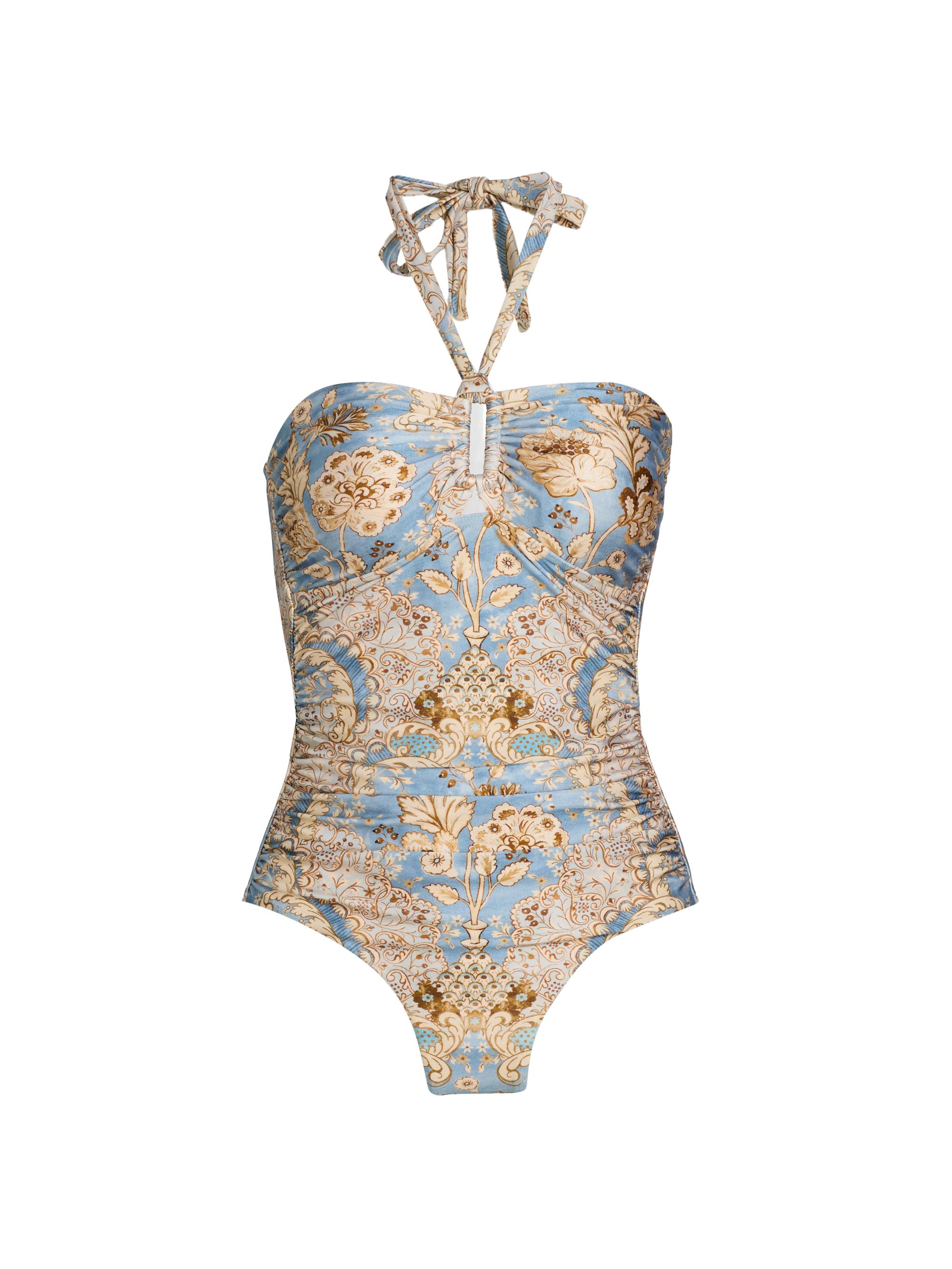 Zimmermann Junie Floral Crochet-Edge One-Piece Swimsuit | Saks