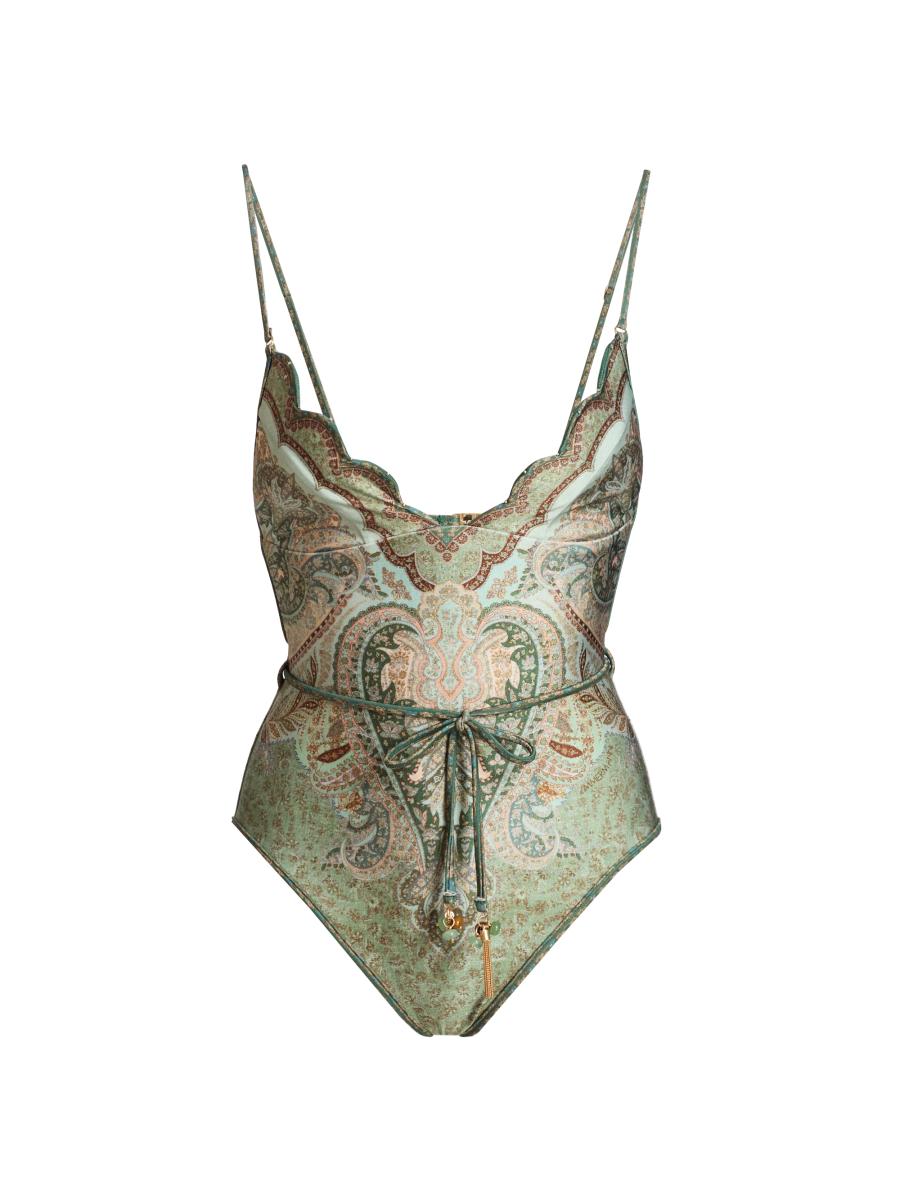 Wanderlust サンプル Zimmermann Wanderlust Paisley Tie-Waist One-Piece Swimsuit | Saks