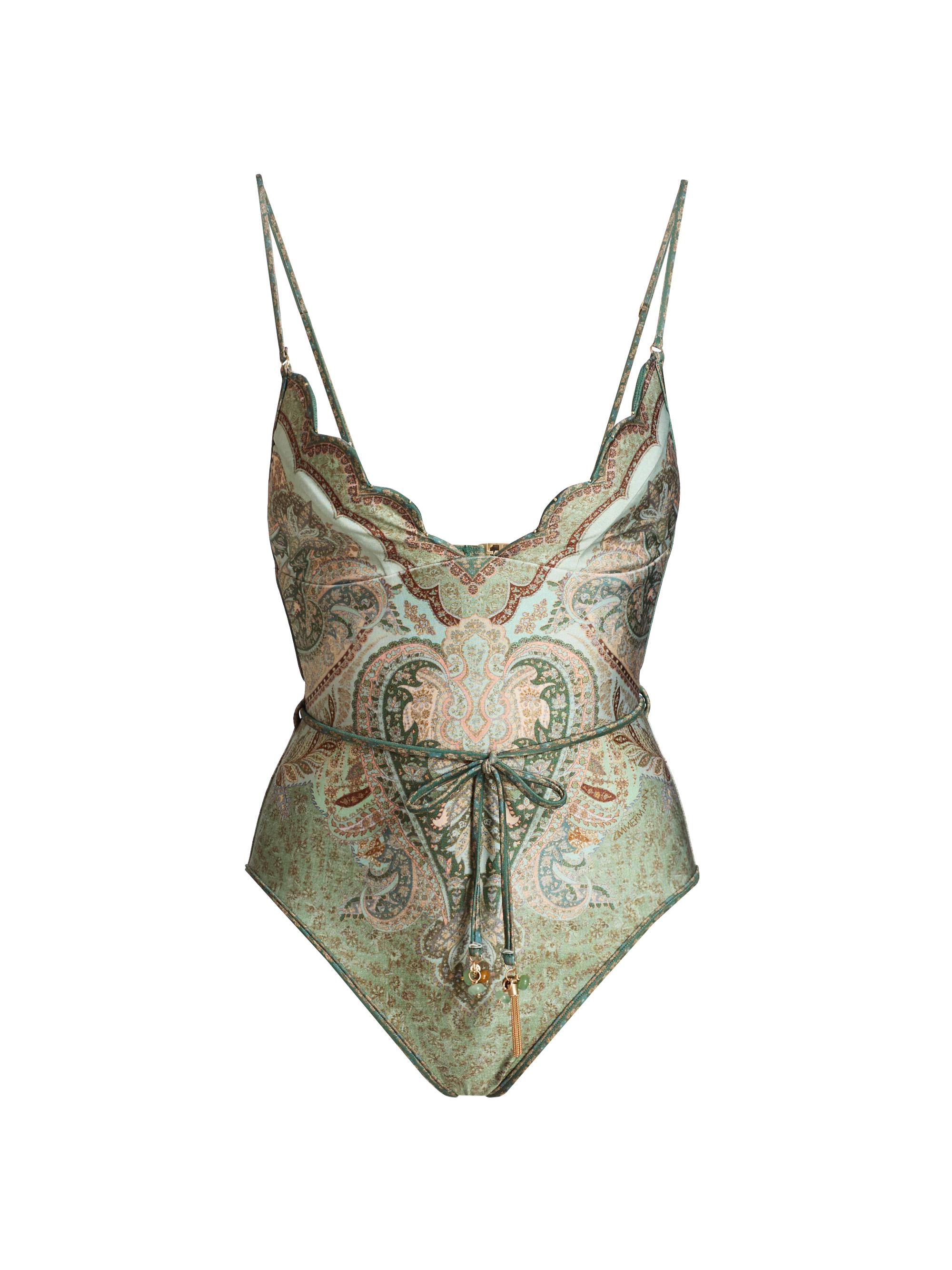 Zimmermann Wanderlust Paisley Tie-Waist One-Piece Swimsuit | Saks