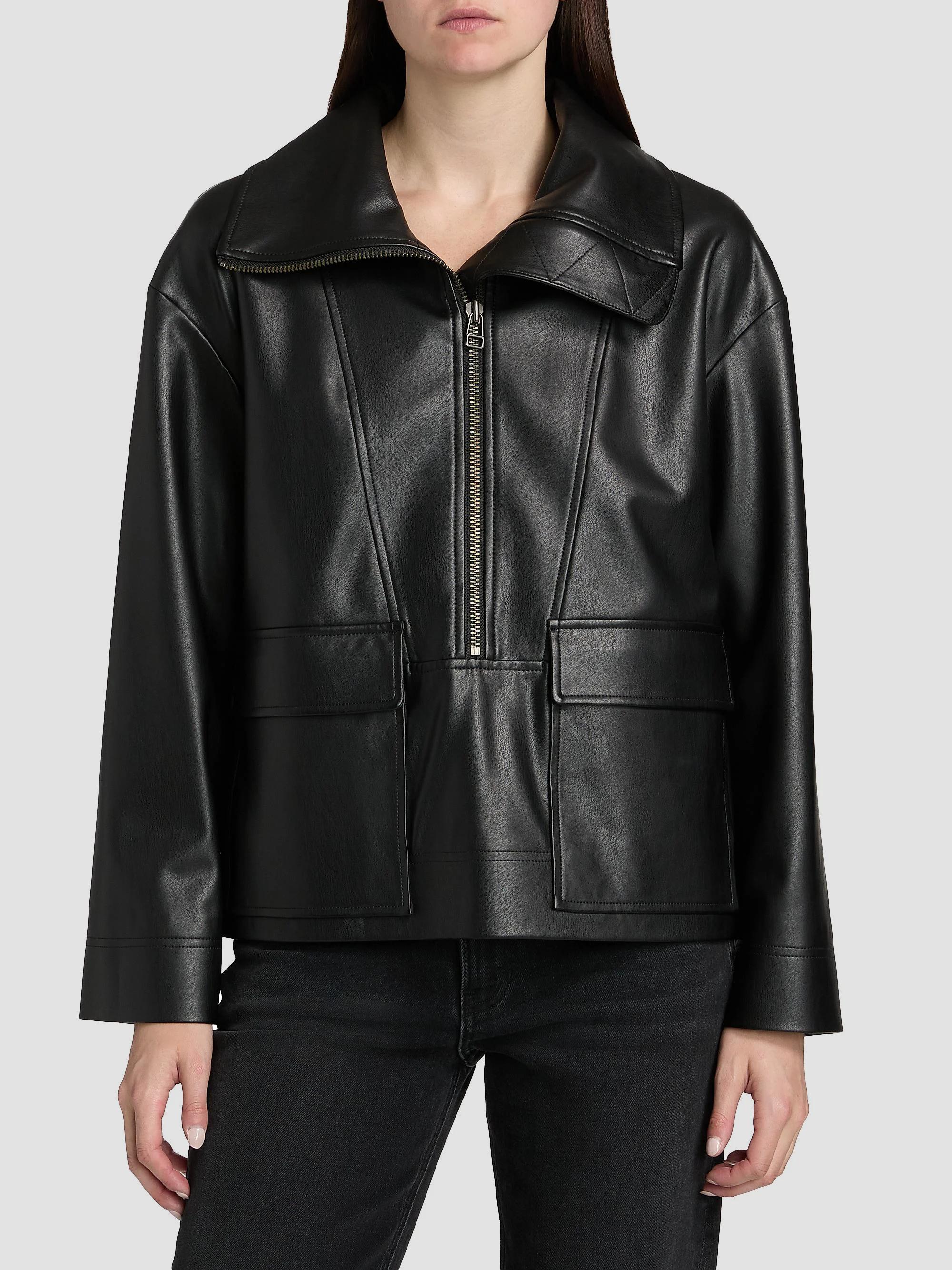 Veronica Beard Brian Faux-Leather Popover Jacket | Saks Fifth Avenue