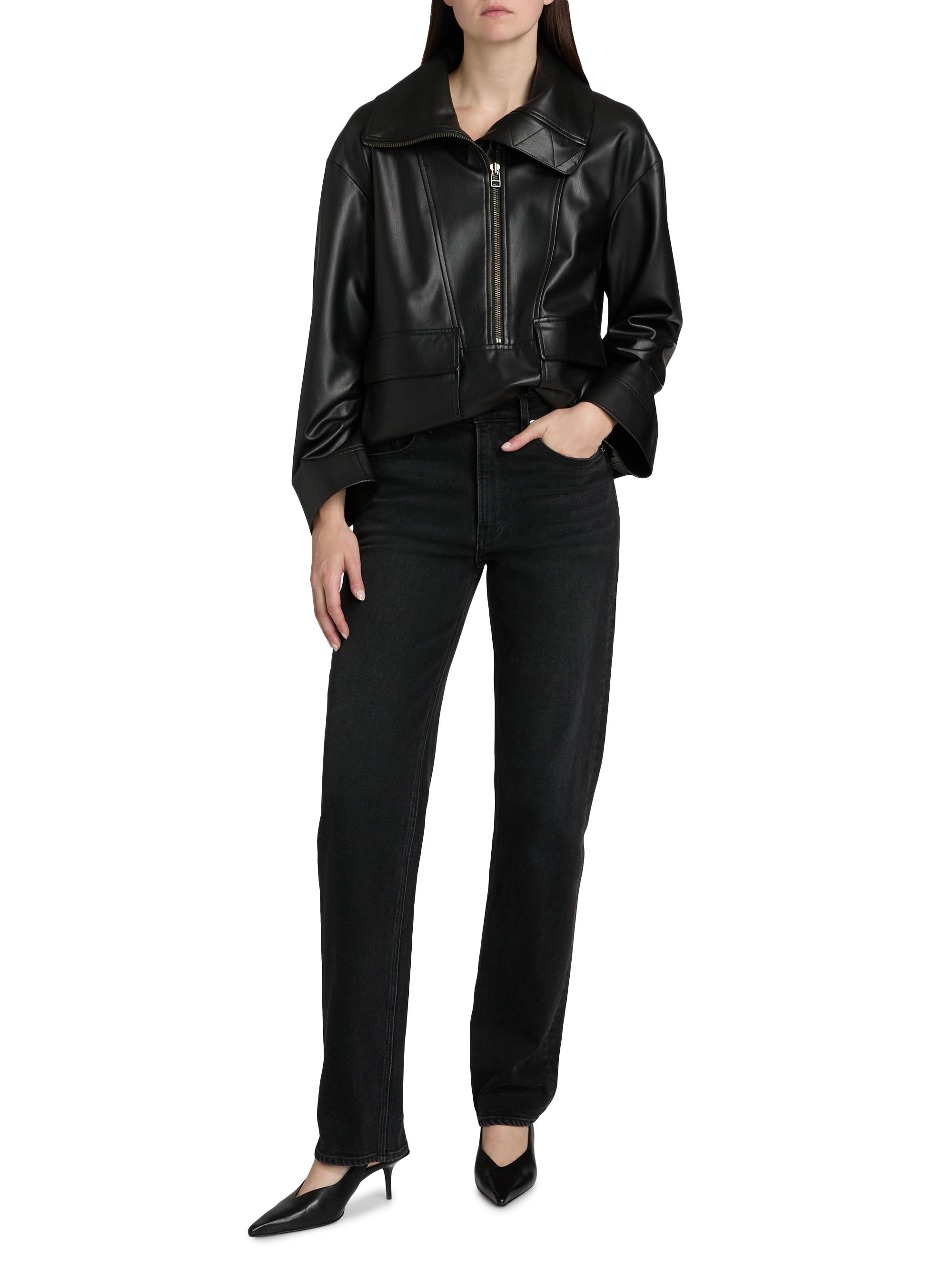 Veronica Beard Brian Faux-Leather Popover Jacket | Saks Fifth Avenue