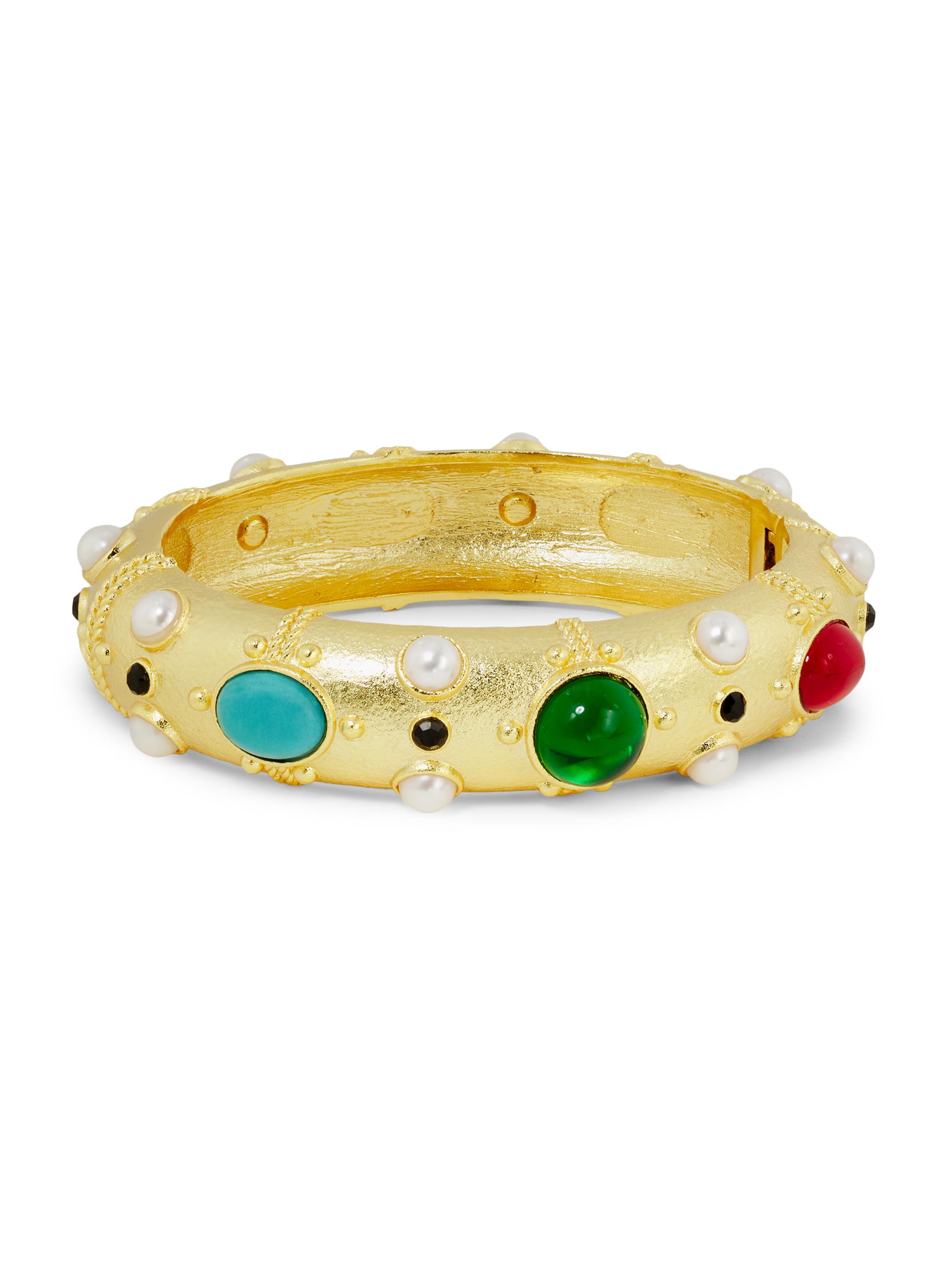 Kenneth Jay Lane Women's 18K-Gold-Plated & Imitation Gemstone Bangle - Gold