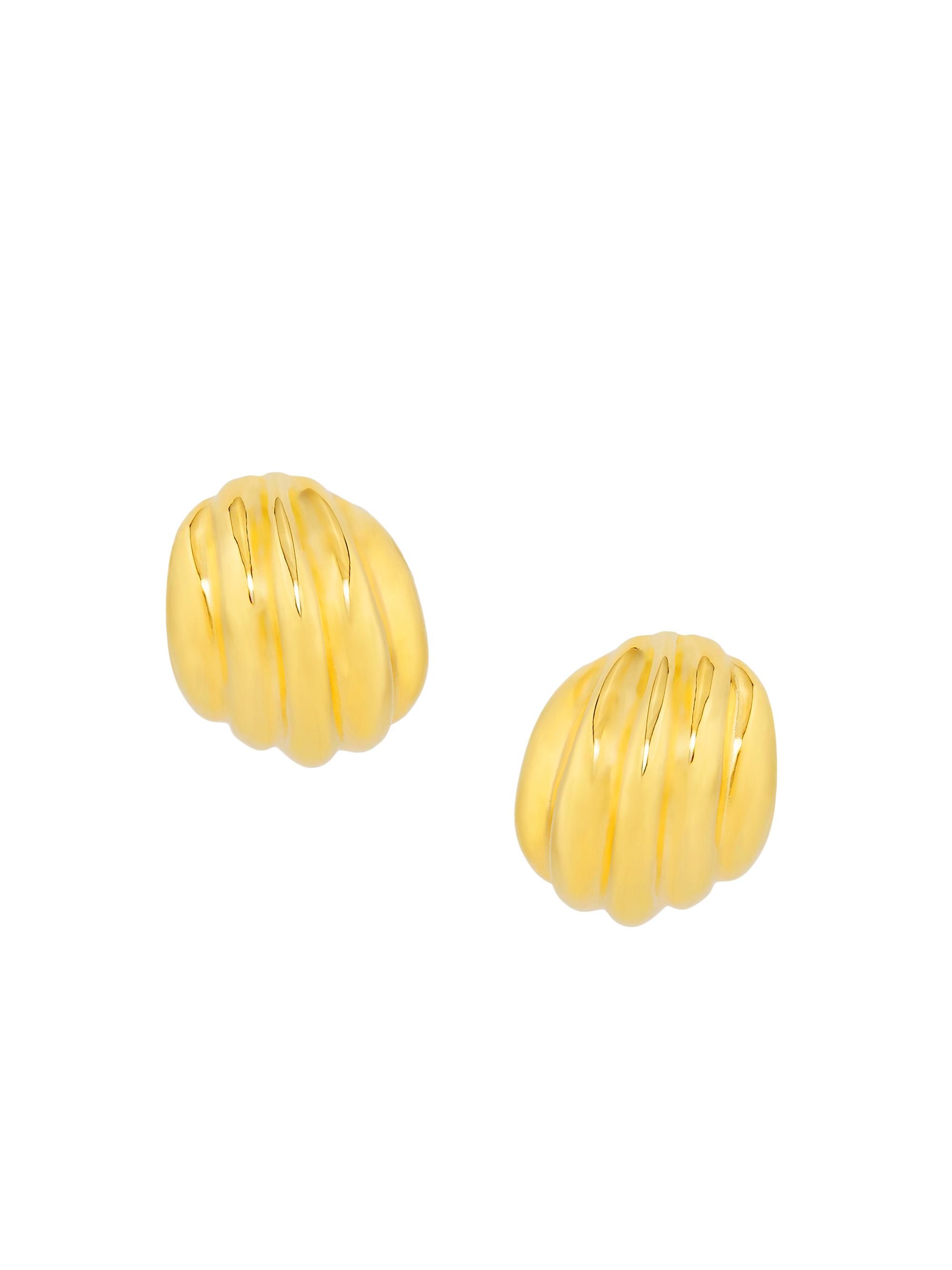 Kenneth Jay Lane Women's 18K-Gold-Plated Fluted Clip-On Earrings - Gold