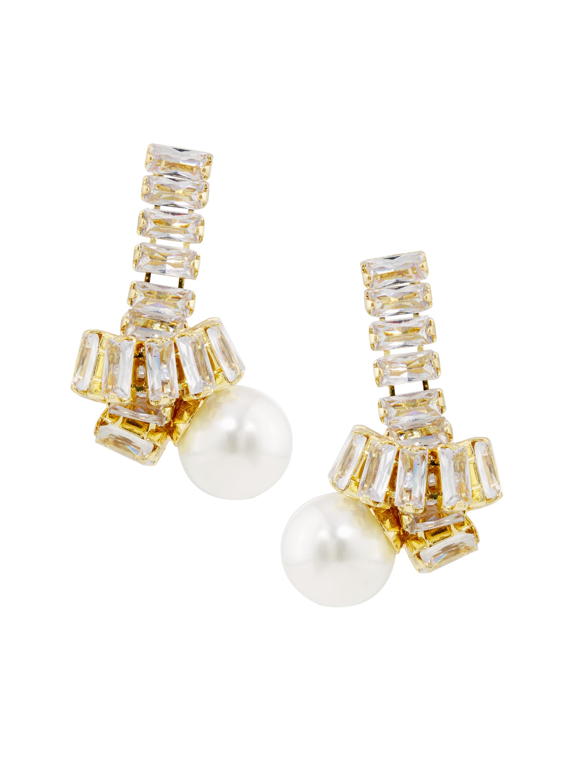 Kenneth Jay Lane Women's Goldtone, Glass Crystal & Imitation Pearl Knot Drop Earrings - Gold