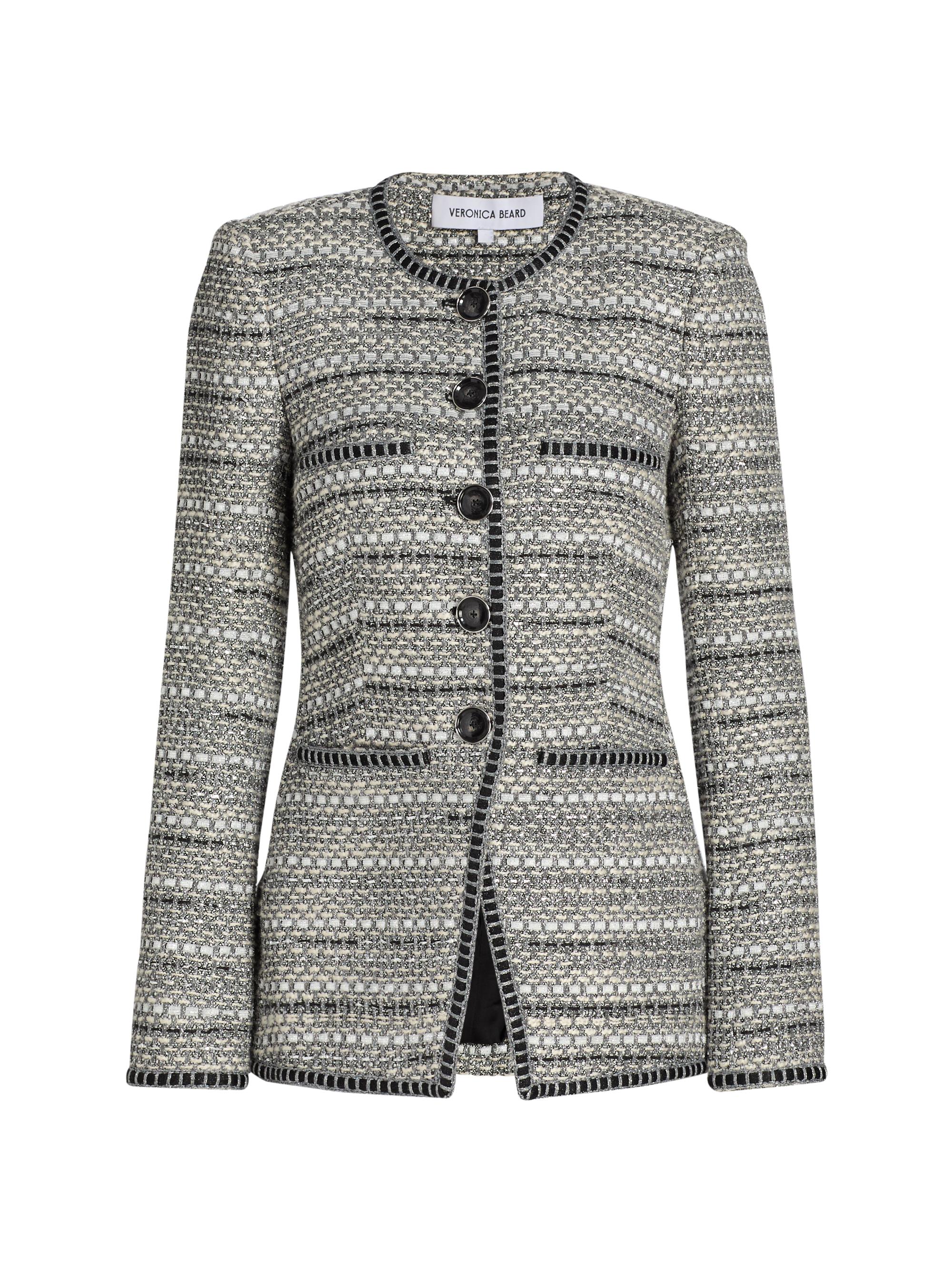 Veronica Beard Women's Alessia Shimmer Cotton-Blend Jacket - Silver
