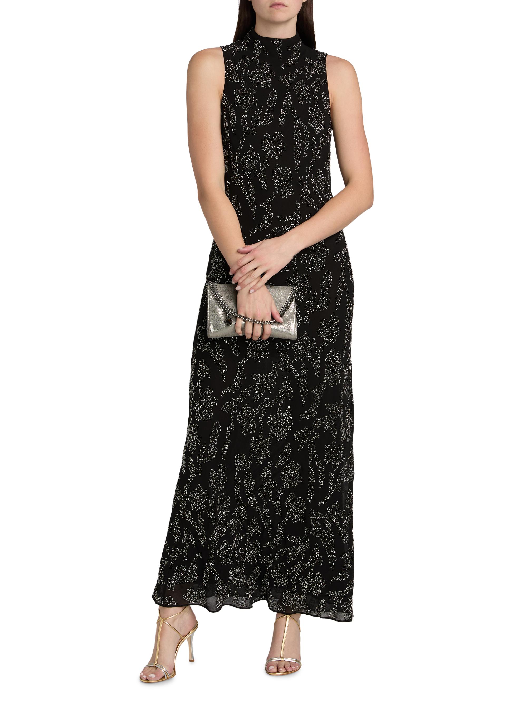 veronica beard flores bead trim maxi dress Veronica Beard Bead-Trim Flores Maxi Dress - Black