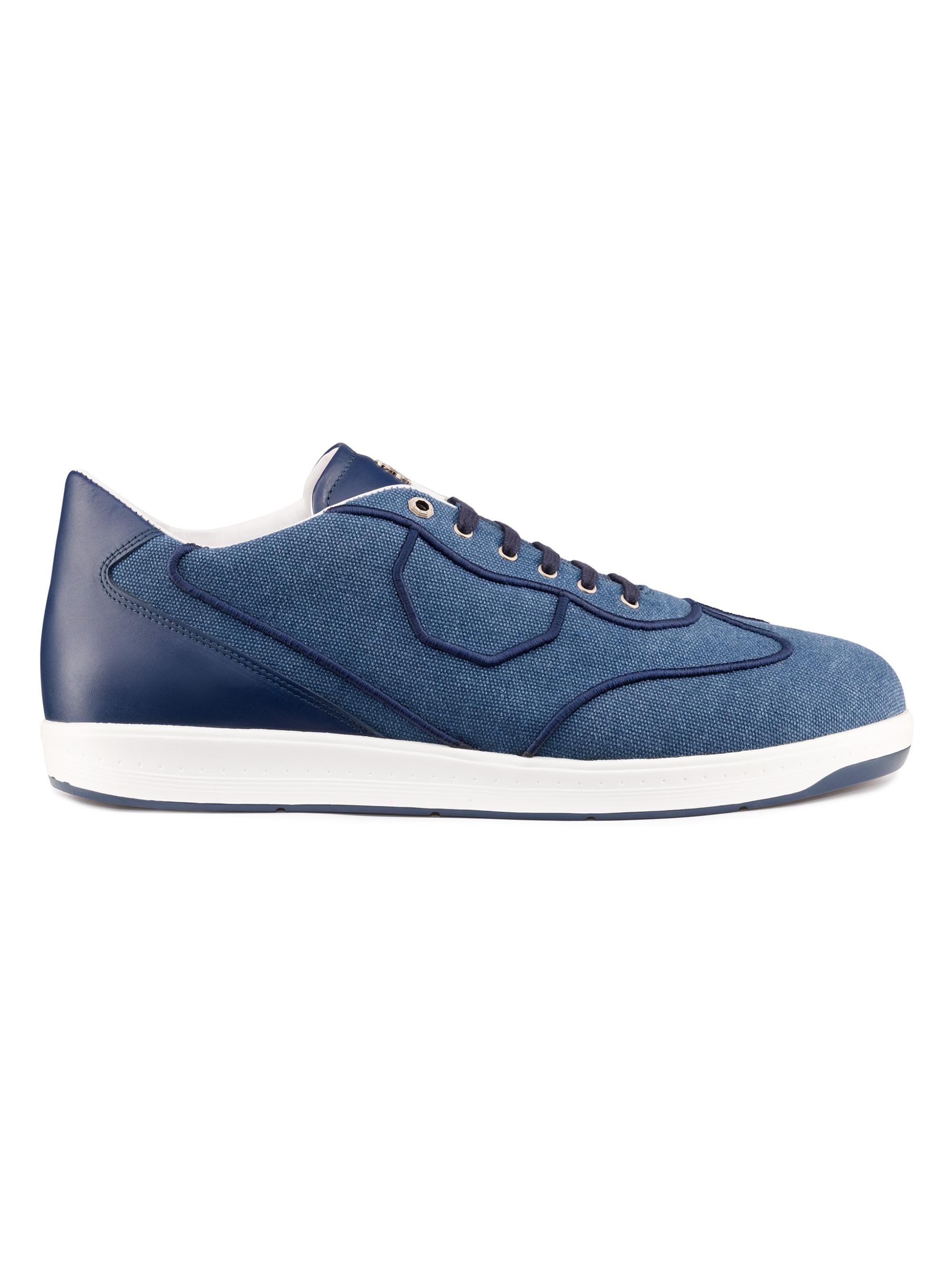 Stefano Ricci Men's Calf Leather Sneakers - Blue