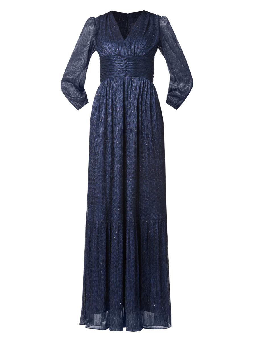 Shoshanna Women's Venus Ruffled Metallic A-line Gown In Purple